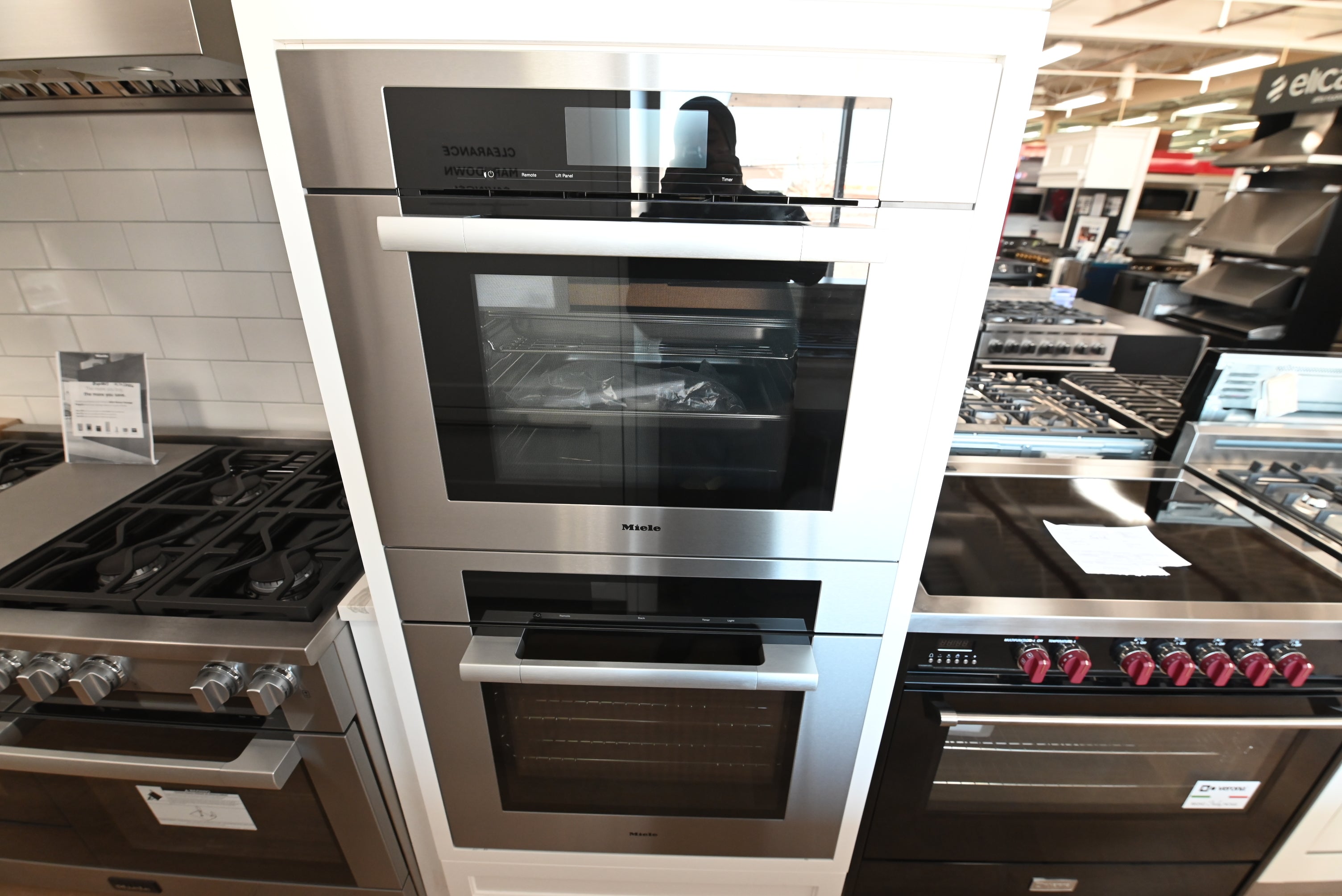 Miele DGC 7780 30 inch built in combi steam wall oven XXL front view in clean touch steel