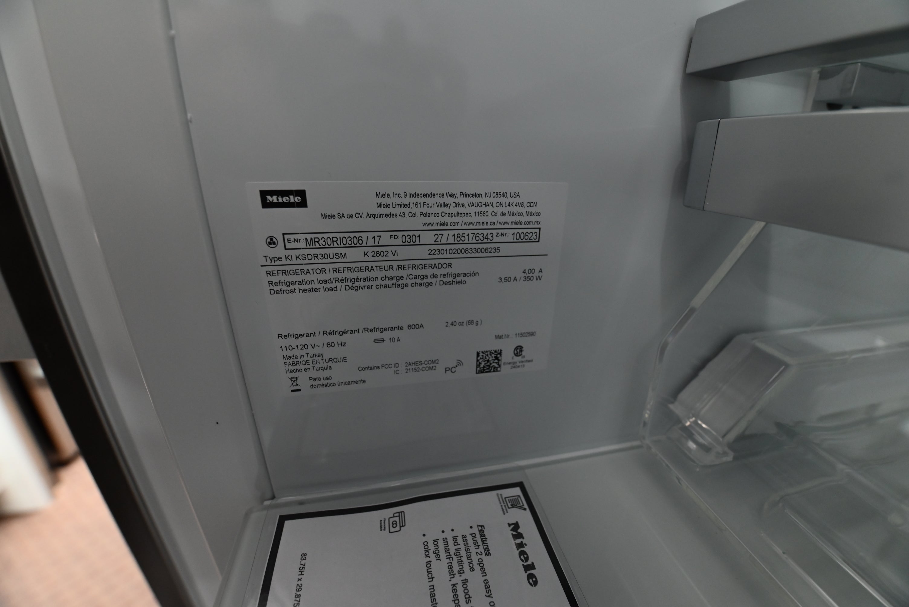 Miele K 2802 VI 30" Stainless Steel Smart Refrigerator Column
