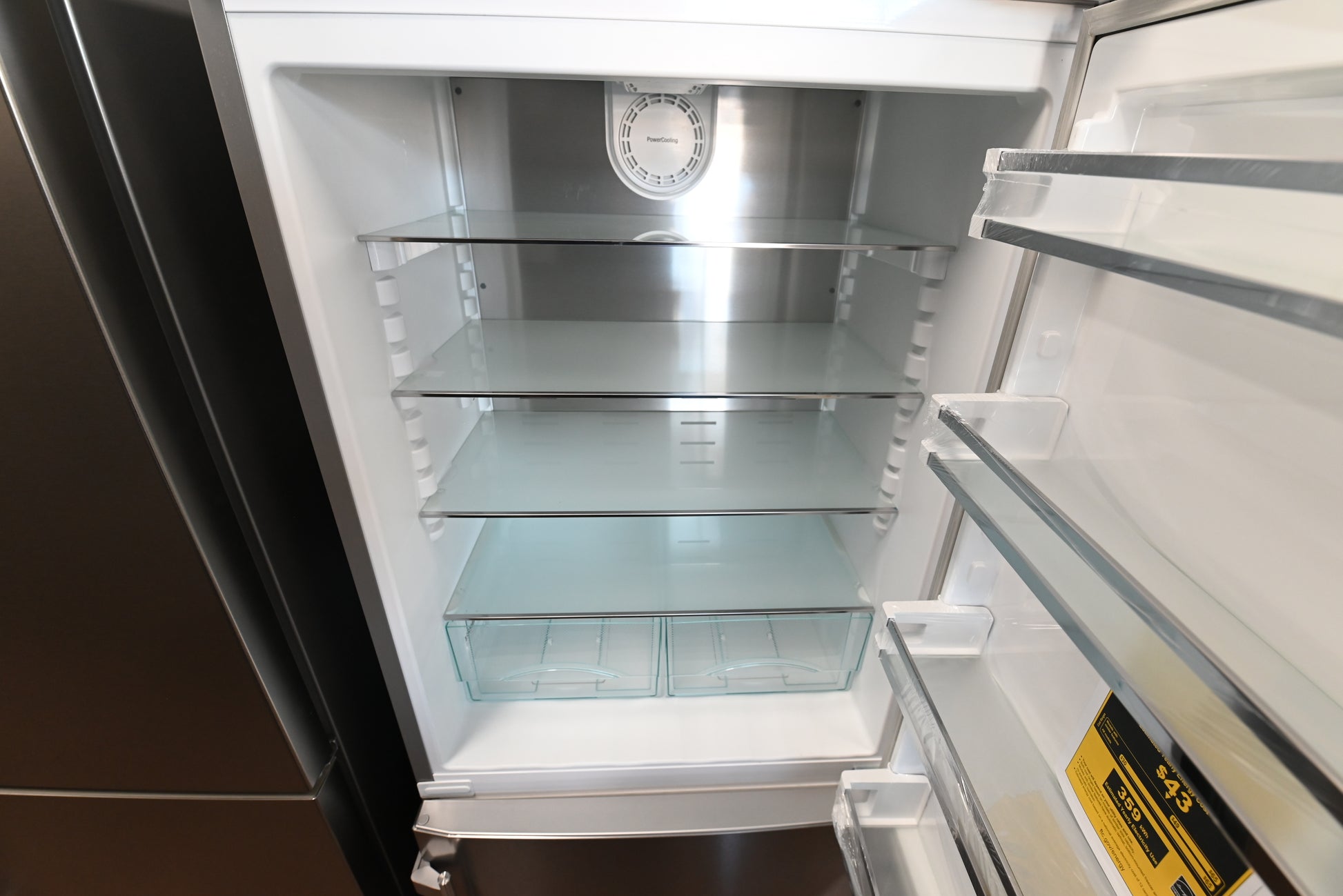 Front view of Liebherr CS1400R stainless steel refrigerator with bottom freezer drawers