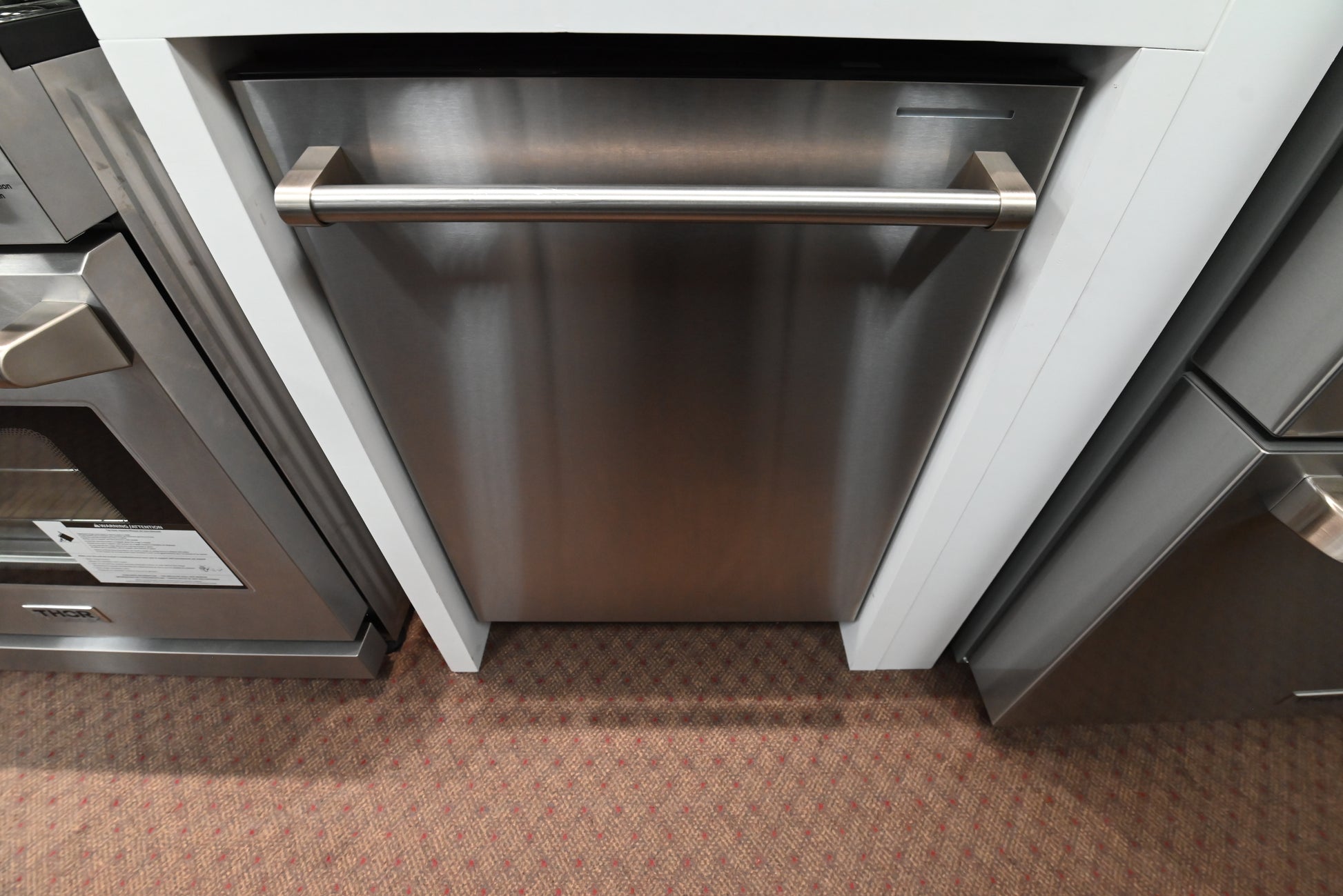 Thor Kitchen HDW2401SS 24 inch built in professional dishwasher front view in stainless steel