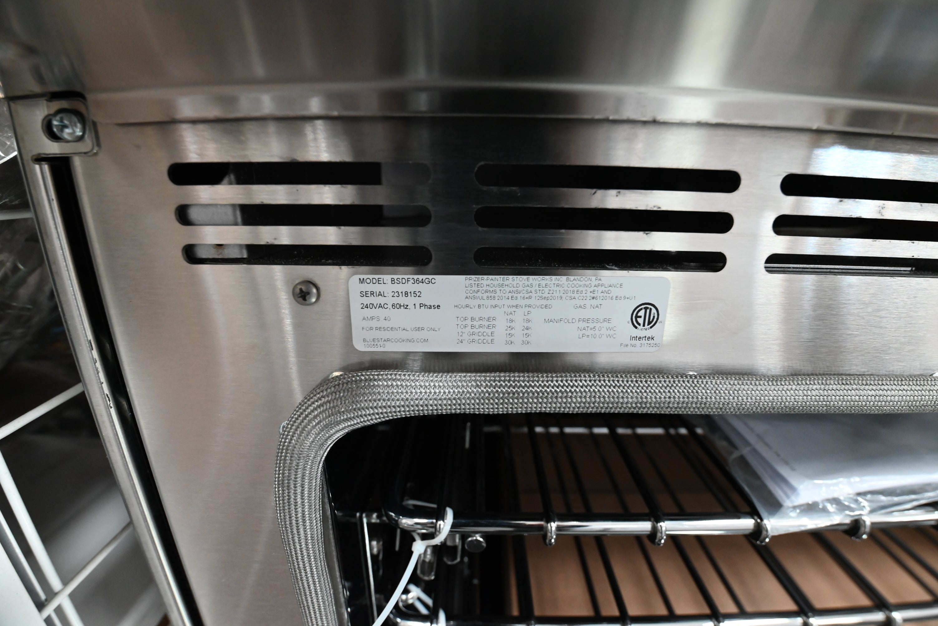 BlueStar BSDF364GC 36" Blue Dual Fuel Range with Griddle