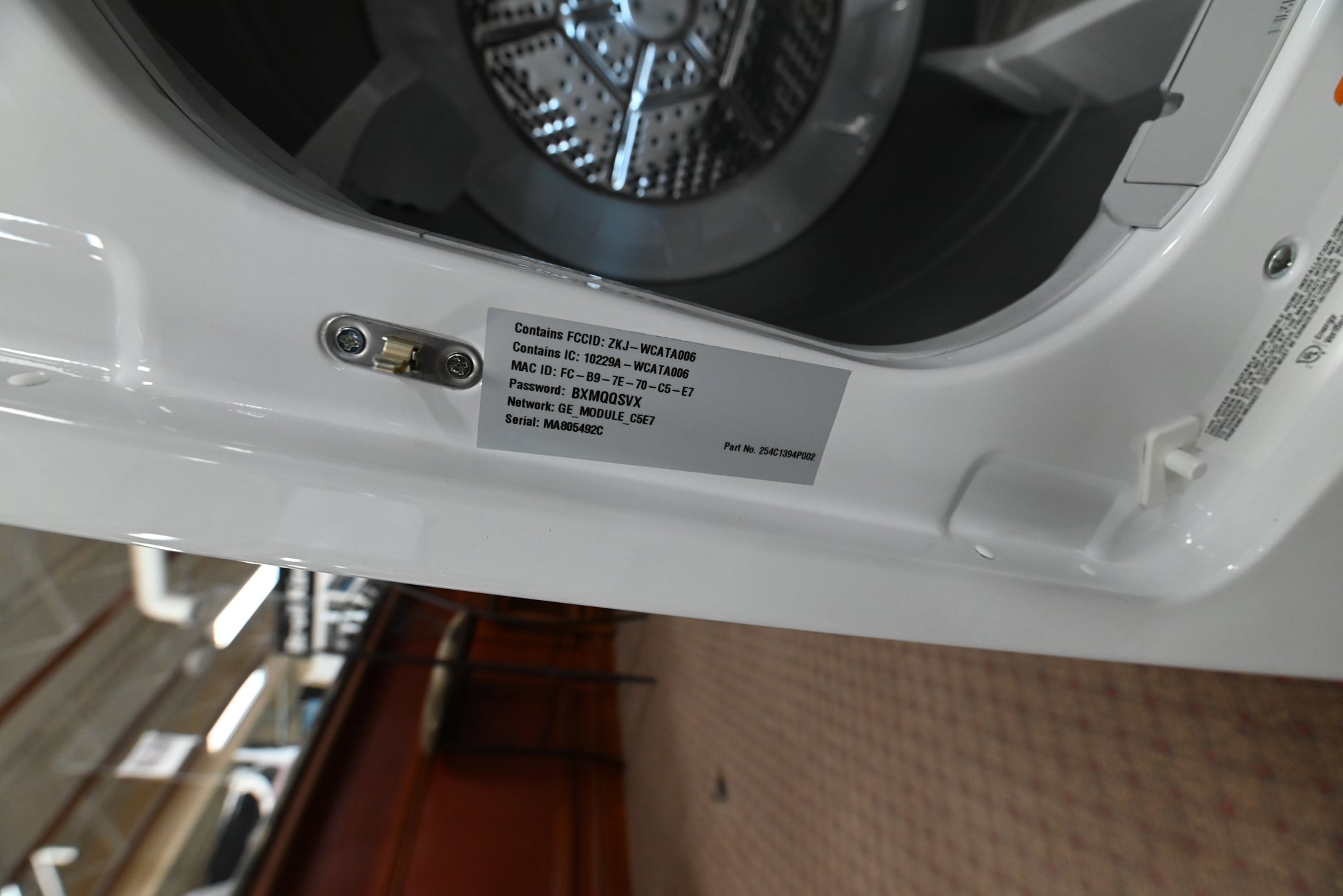 Interior view of the large 7.4 cu ft aluminized alloy drum inside the GE Profile PTD60GBSRWS dryer