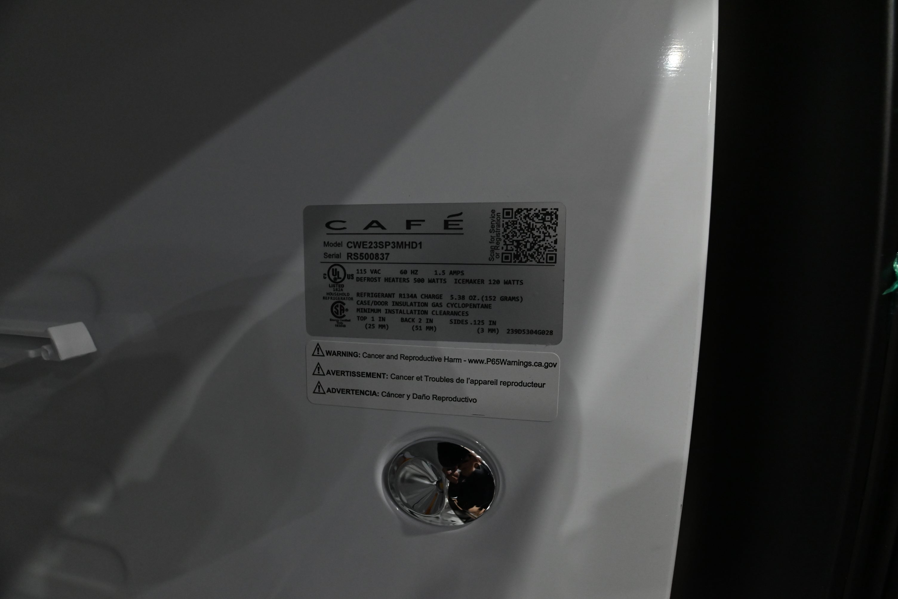 Café CWE23SP3MHD1 36" Matte Black Smart French Door Refrigerator