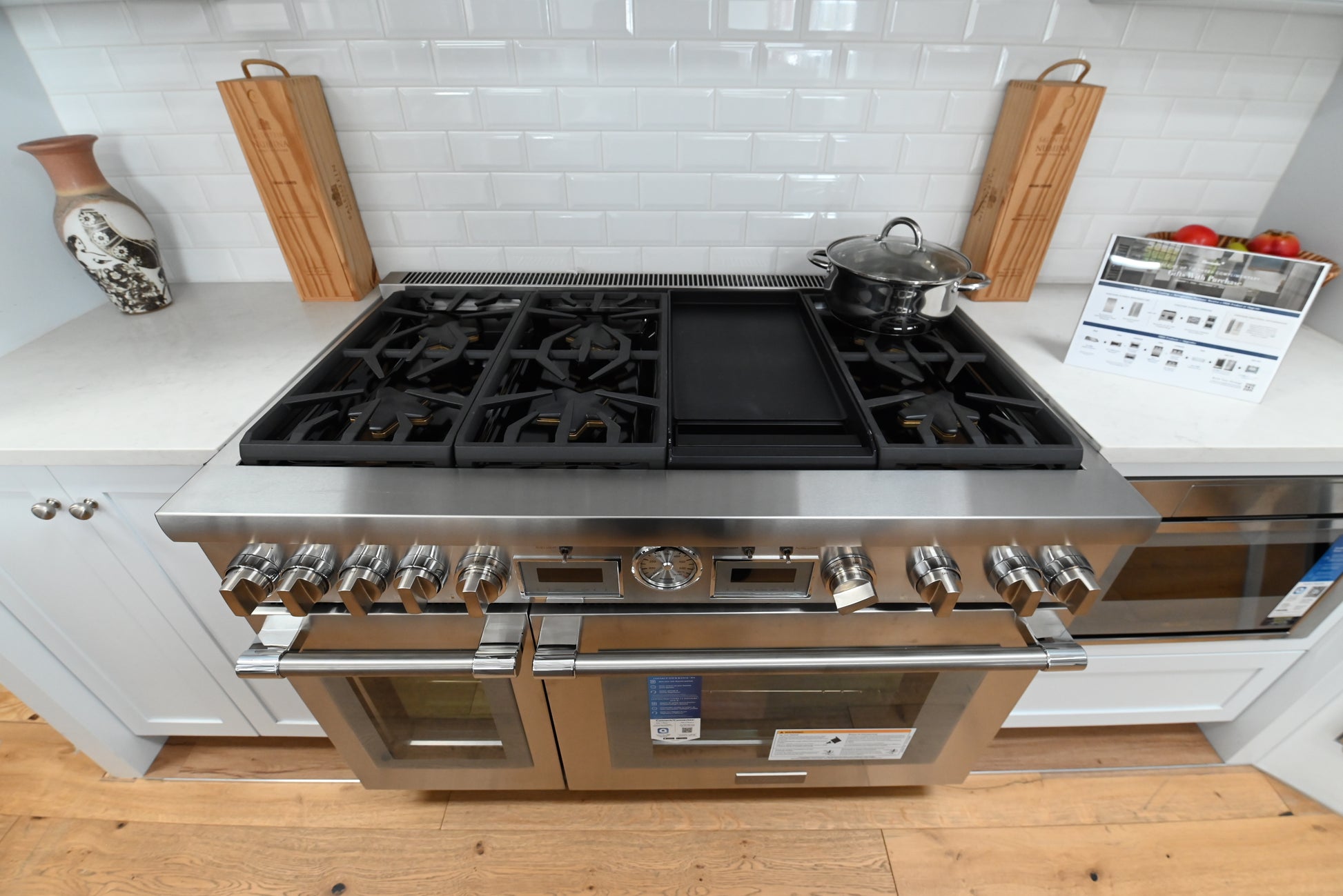Luxury 48 inch professional freestanding range with gas star burners and induction zone by Thermador