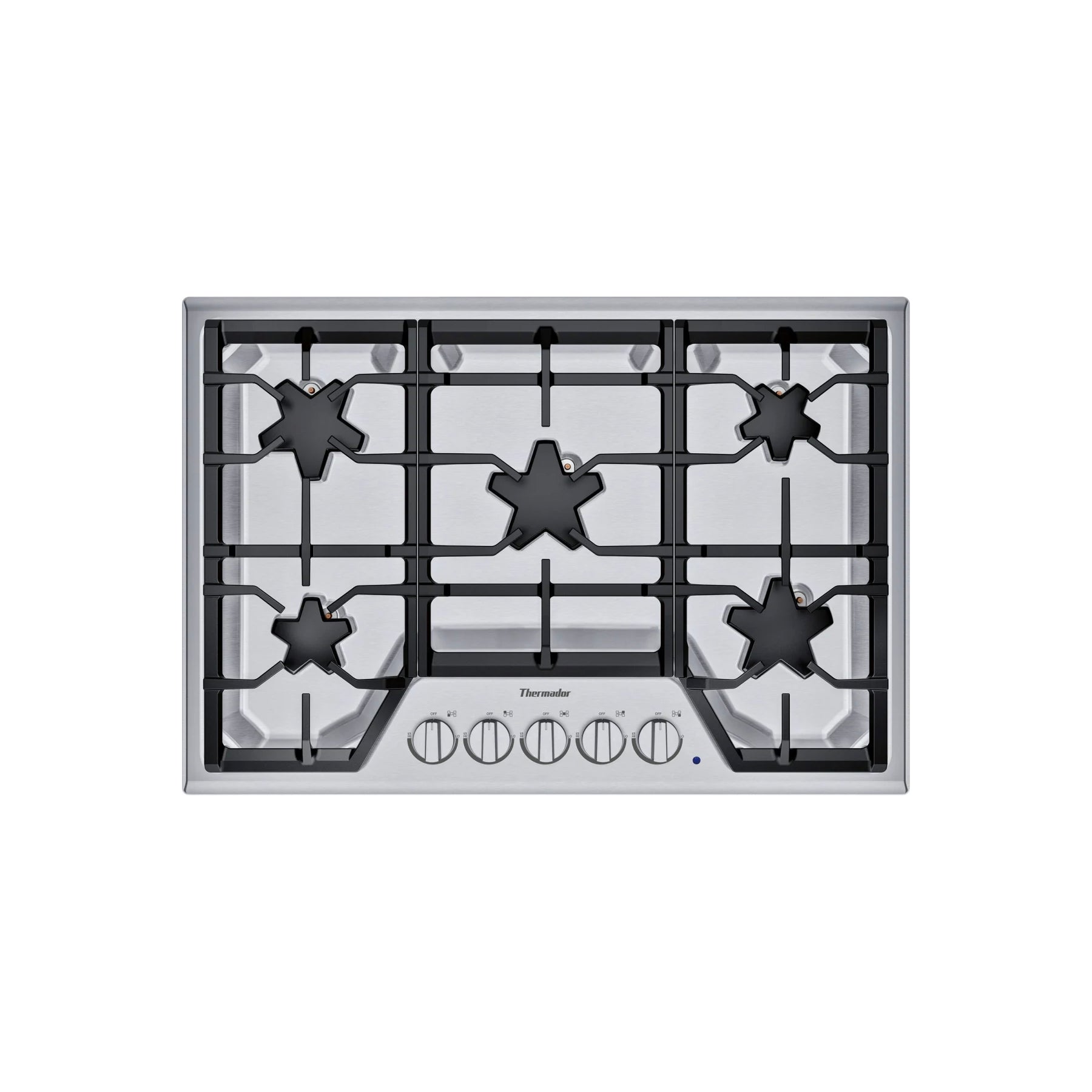 Thermador SGS305TS Masterpiece 30 inch built in gas cooktop front view stainless steel