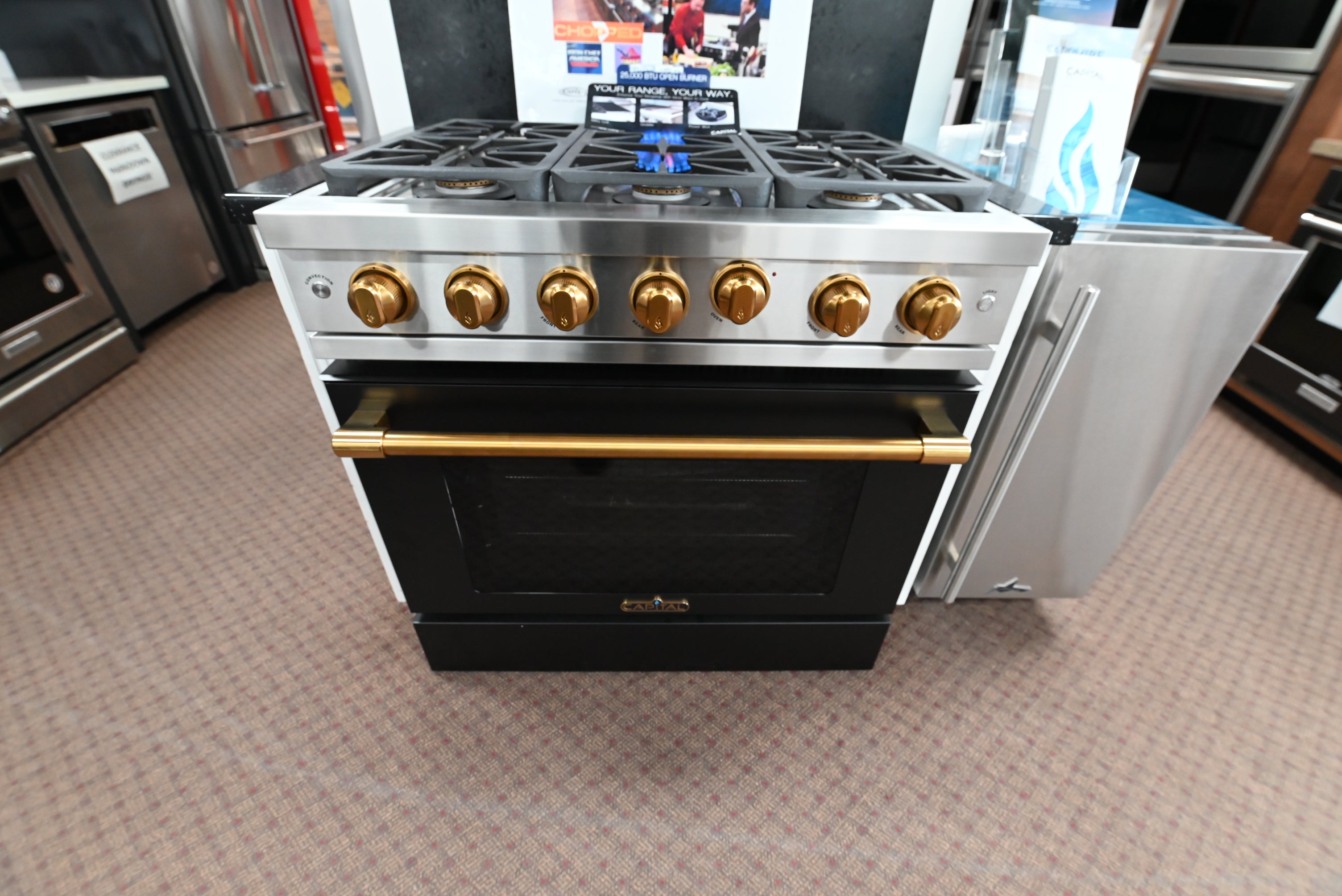 Capital 36 inch Precision Series gas range MCR366N with 6 sealed brass burners