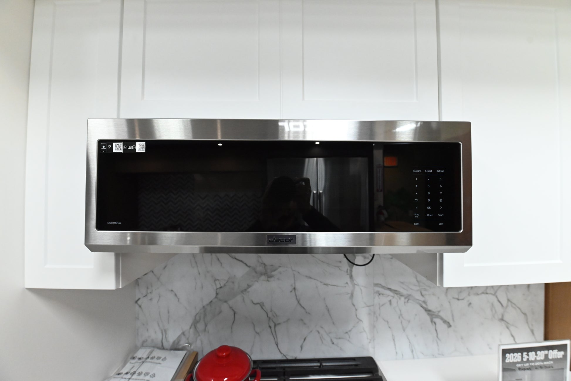Dacor DMO30U970SS 30 inch contemporary slim over the range smart microwave front view