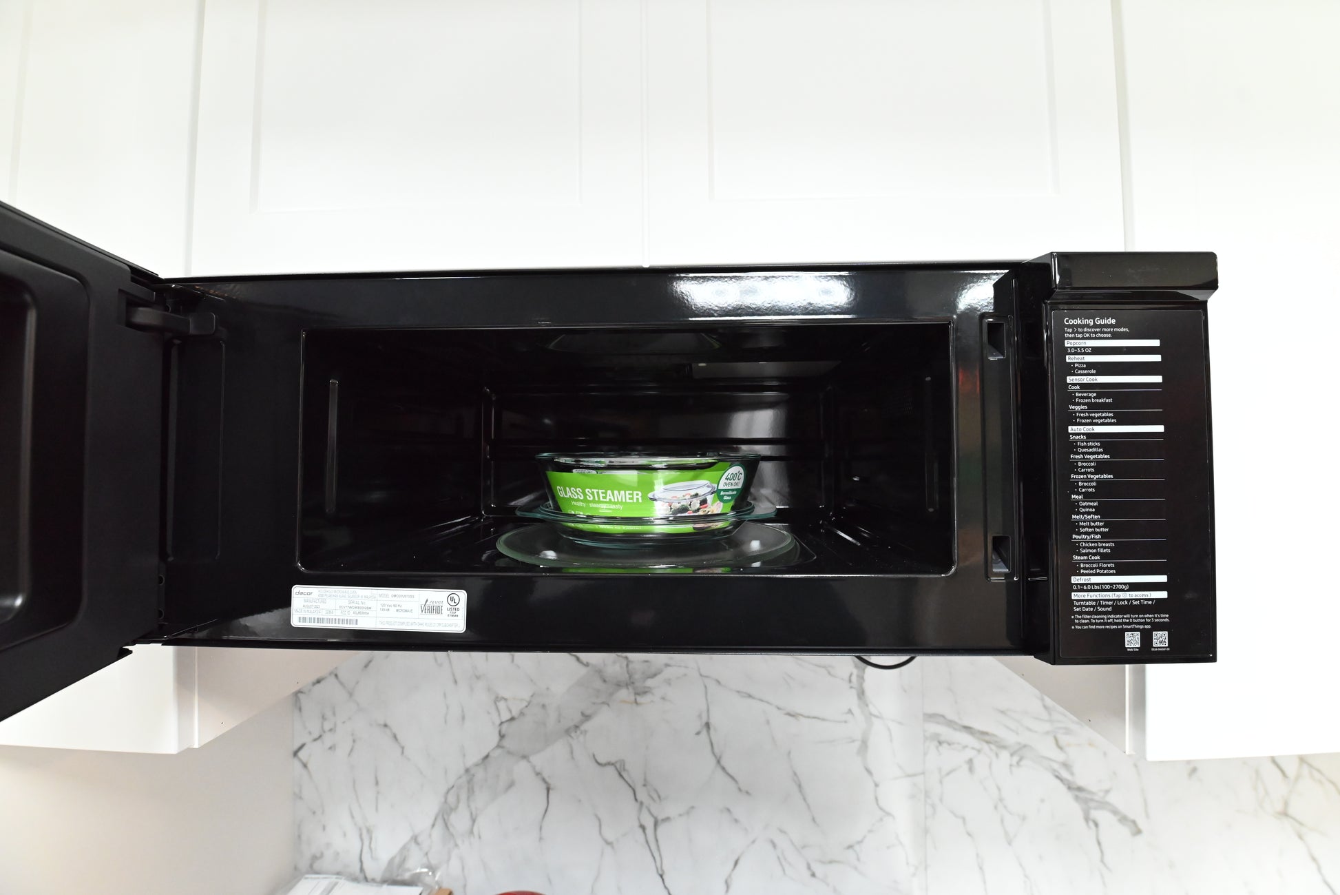 Luxury low profile 30 inch over the range microwave with integrated range hood vent filters by Dacor