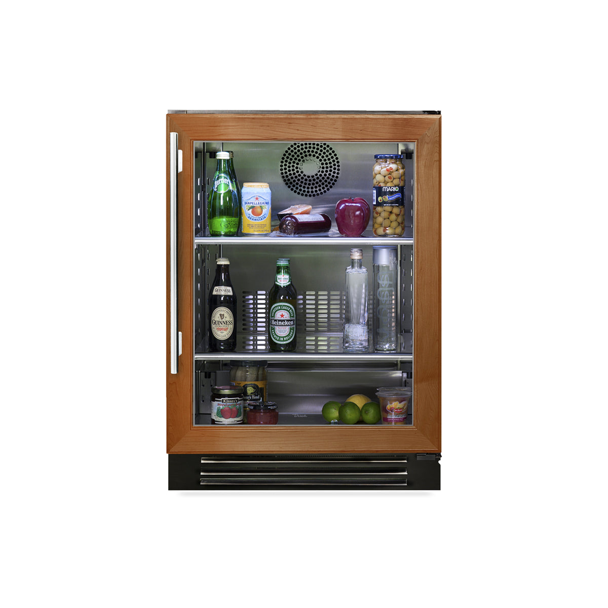 True Residential TUR24ROGB 24 inch undercounter refrigerator overlay ready glass door front profile
