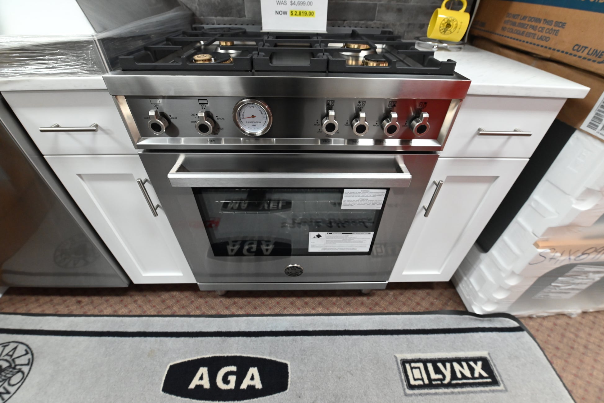 Bertazzoni PROF304GASXT Professional Series 30 inch freestanding gas range front view stainless steel
