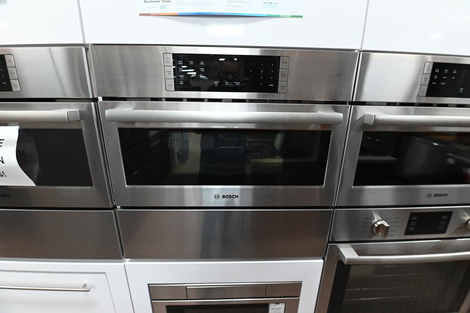 Bosch HMC80252UC 800 Series 30 inch built in speed convection oven front view stainless steel