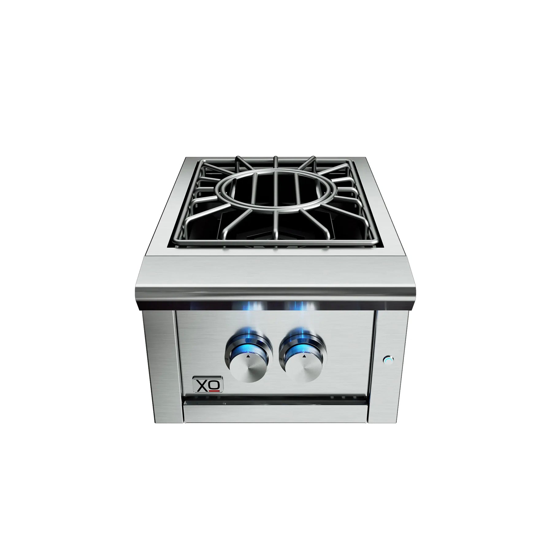 XO Appliance XOGPOWER60KN Pro Grade 16 inch built in power side burner front view in stainless steel