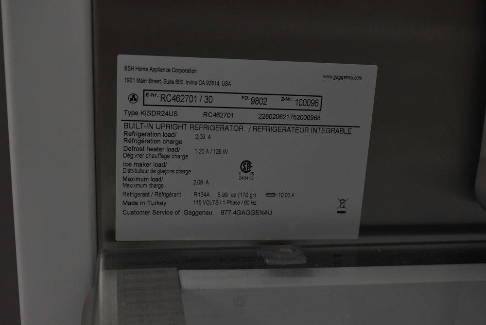 Gaggenau RC462701 24" Panel Ready Built-In Refrigerator Column