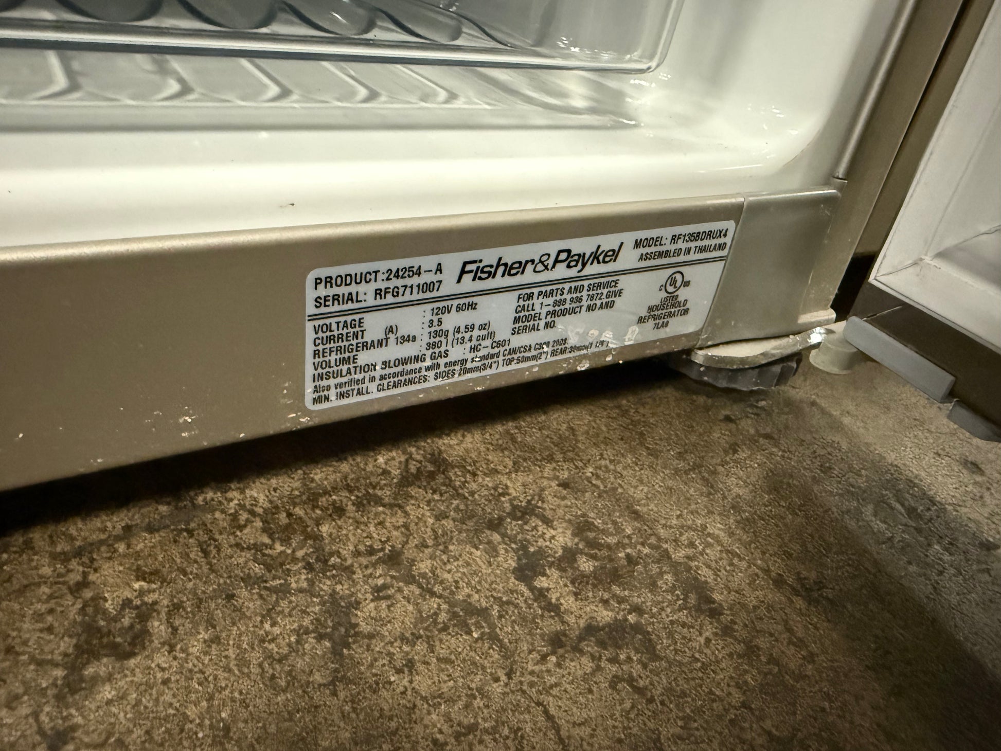 Fisher & Paykel RF135BDRUX4 25" Stainless Steel Counter Depth Bottom Freezer Refrigerator