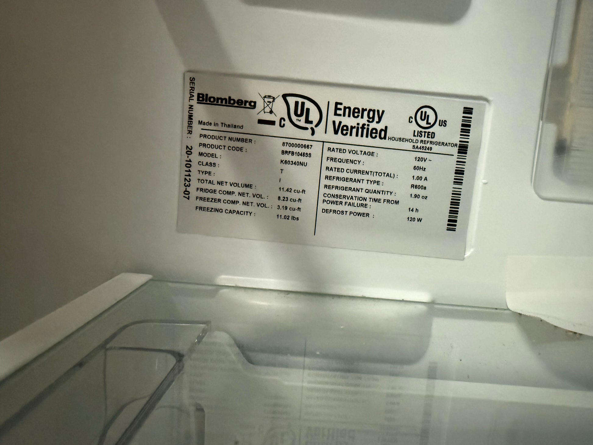 Blomberg BRFB1045SS 24" Stainless Steel Counter Depth Bottom Freezer Refrigerator