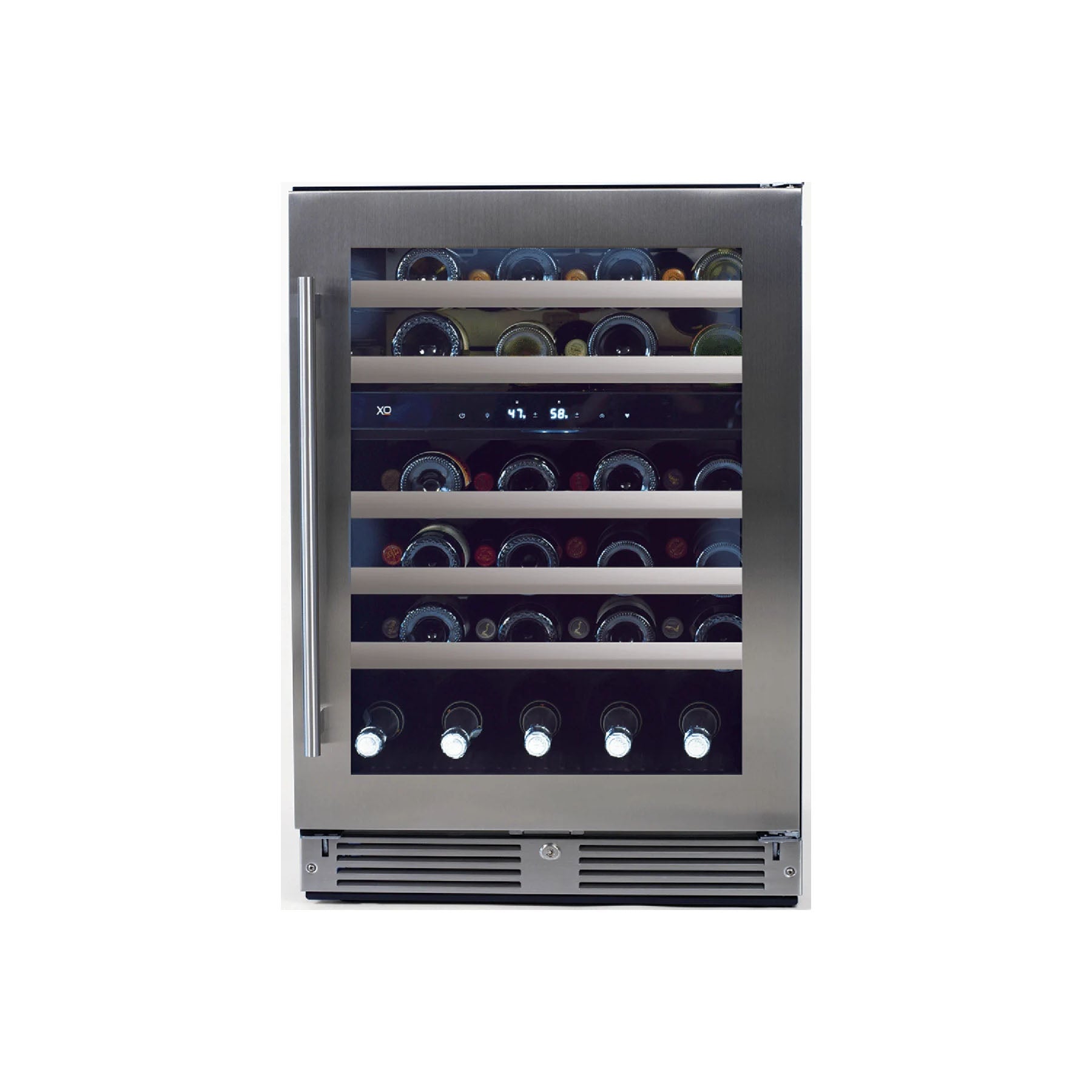 XO XOU24WDZGSR 24" Stainless Steel Dual Zone Undercounter Wine Cooler