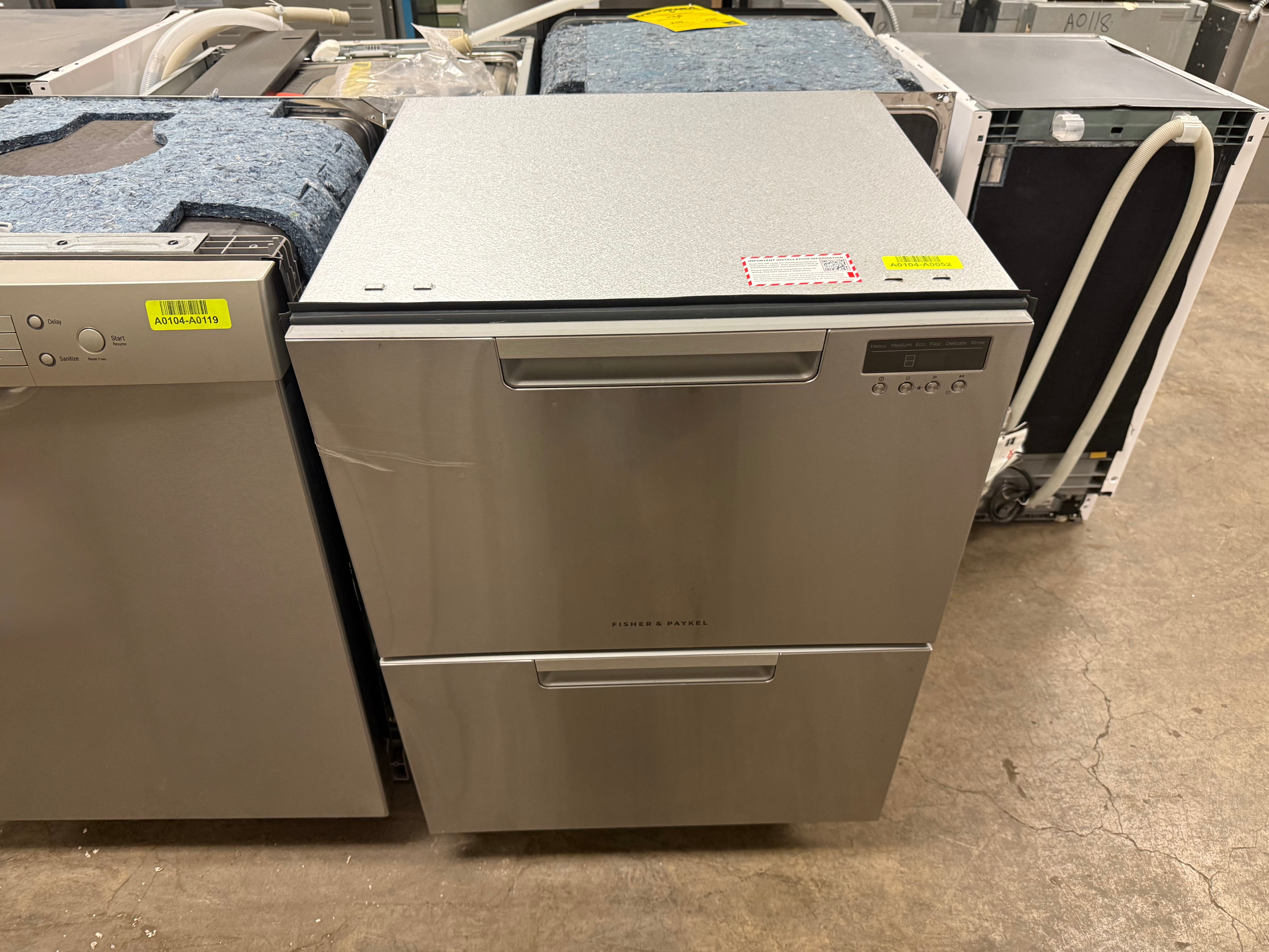 Fisher & Paykel DishDrawer Series DD24DAX9 24" Stainless Steel Double DishDrawer Dishwasher