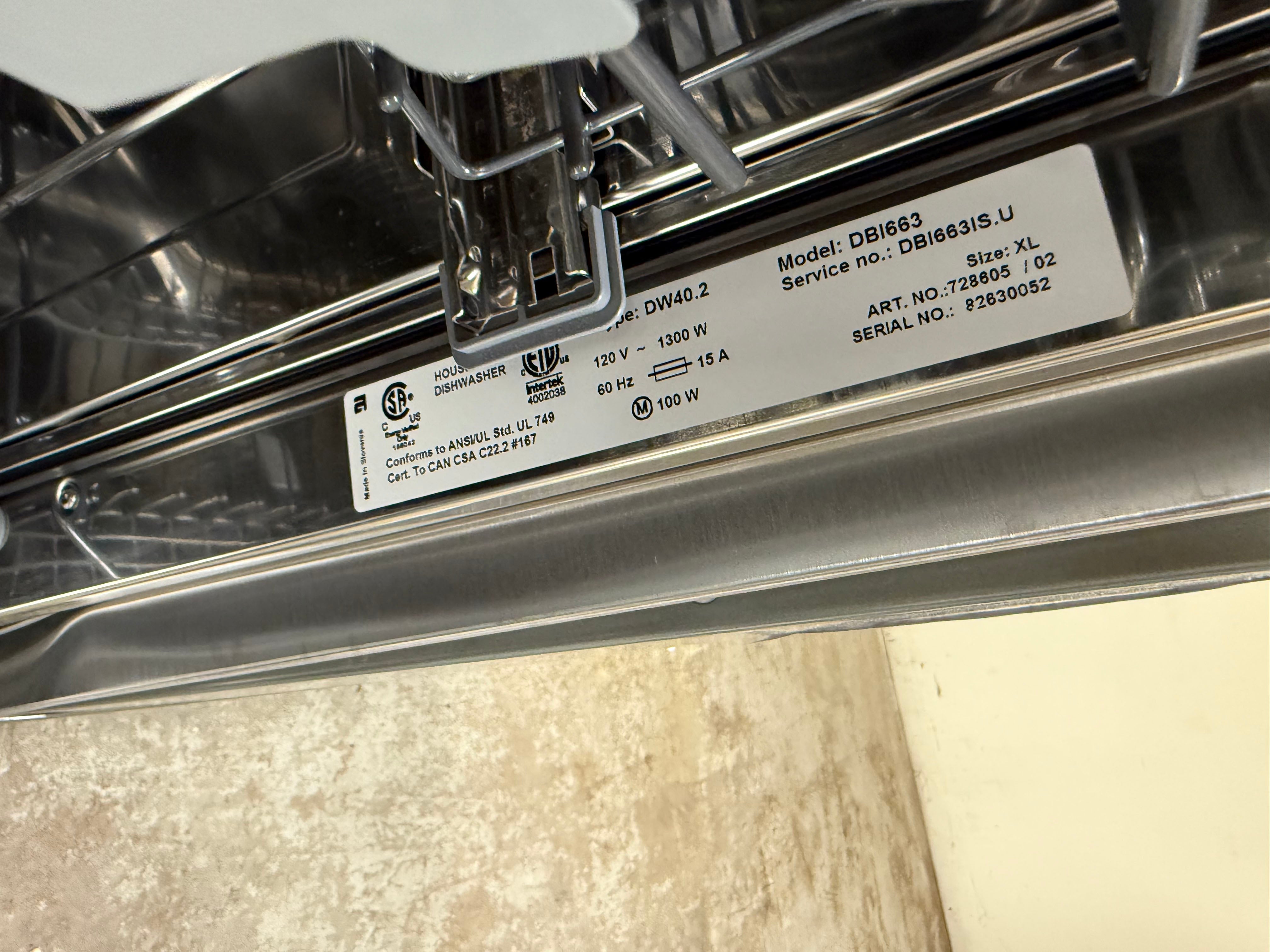 Asko 30 Series DBI663IS 24" Stainless Steel Dishwasher, ADA Compliant