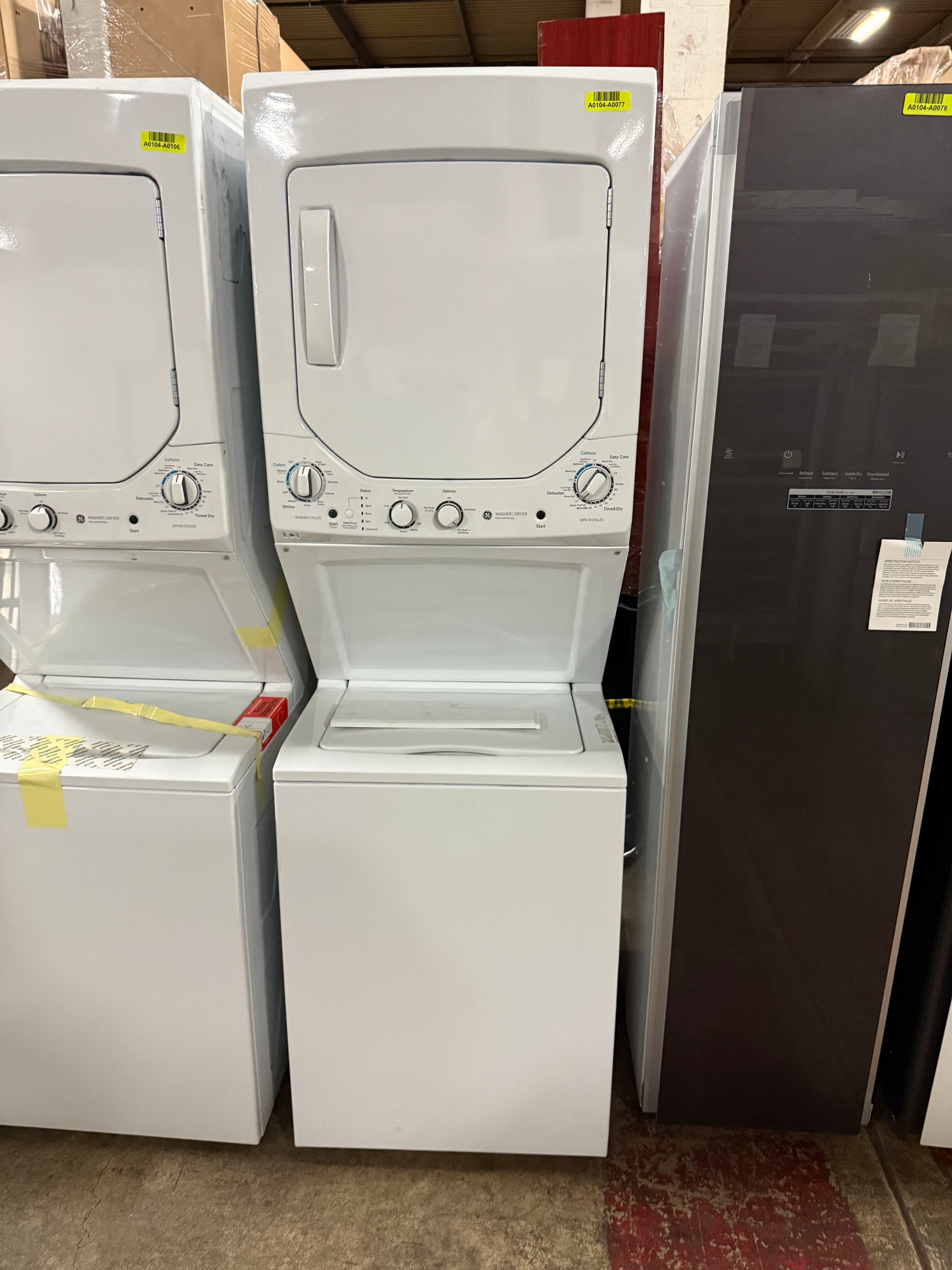 GE Spacemaker GUD24GSSMWW 24" White Gas Laundry Center