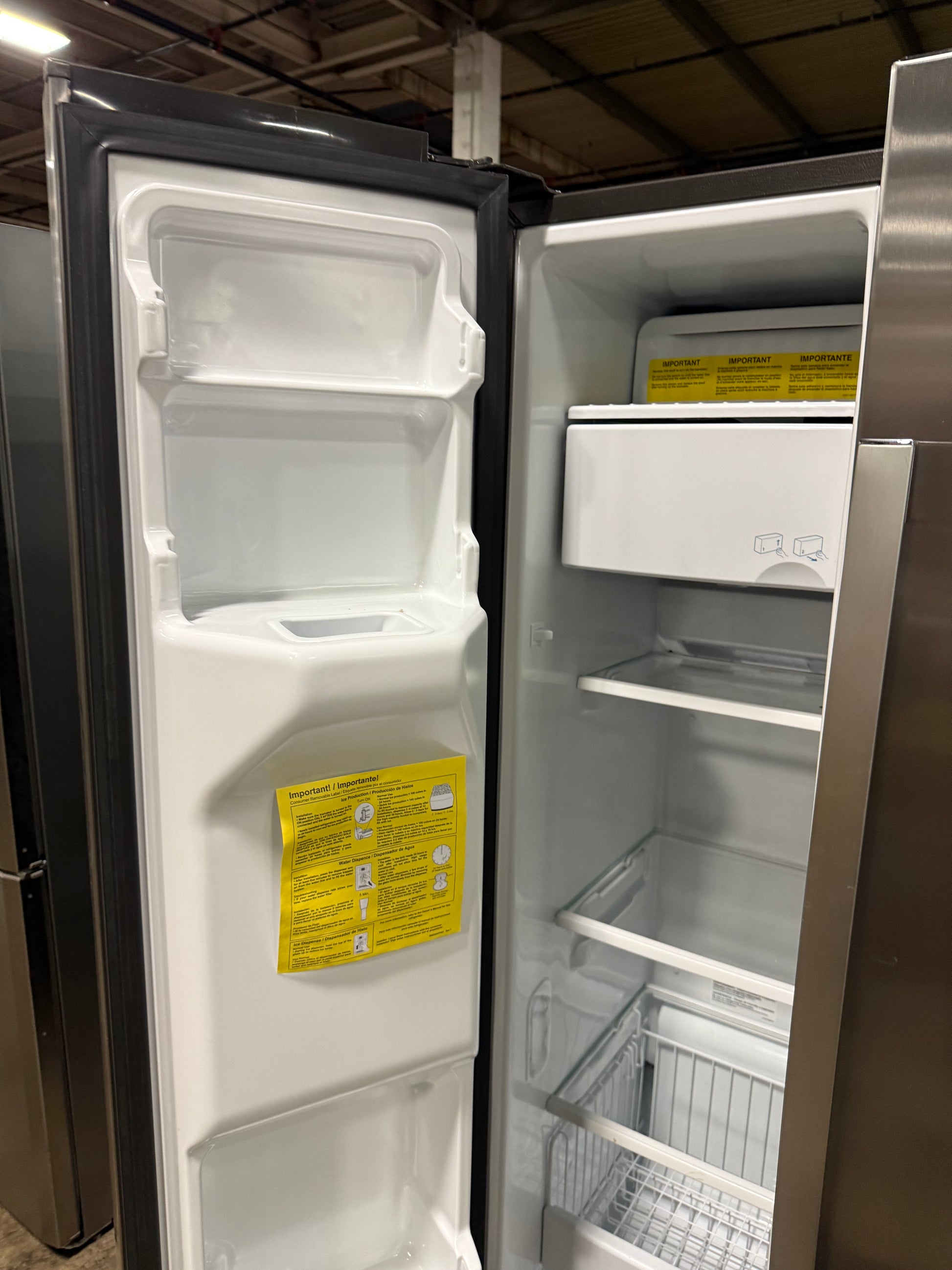 GE GZS22IYNFS 36" Stainless Steel Counter Depth Freestanding Side By Side Refrigerator