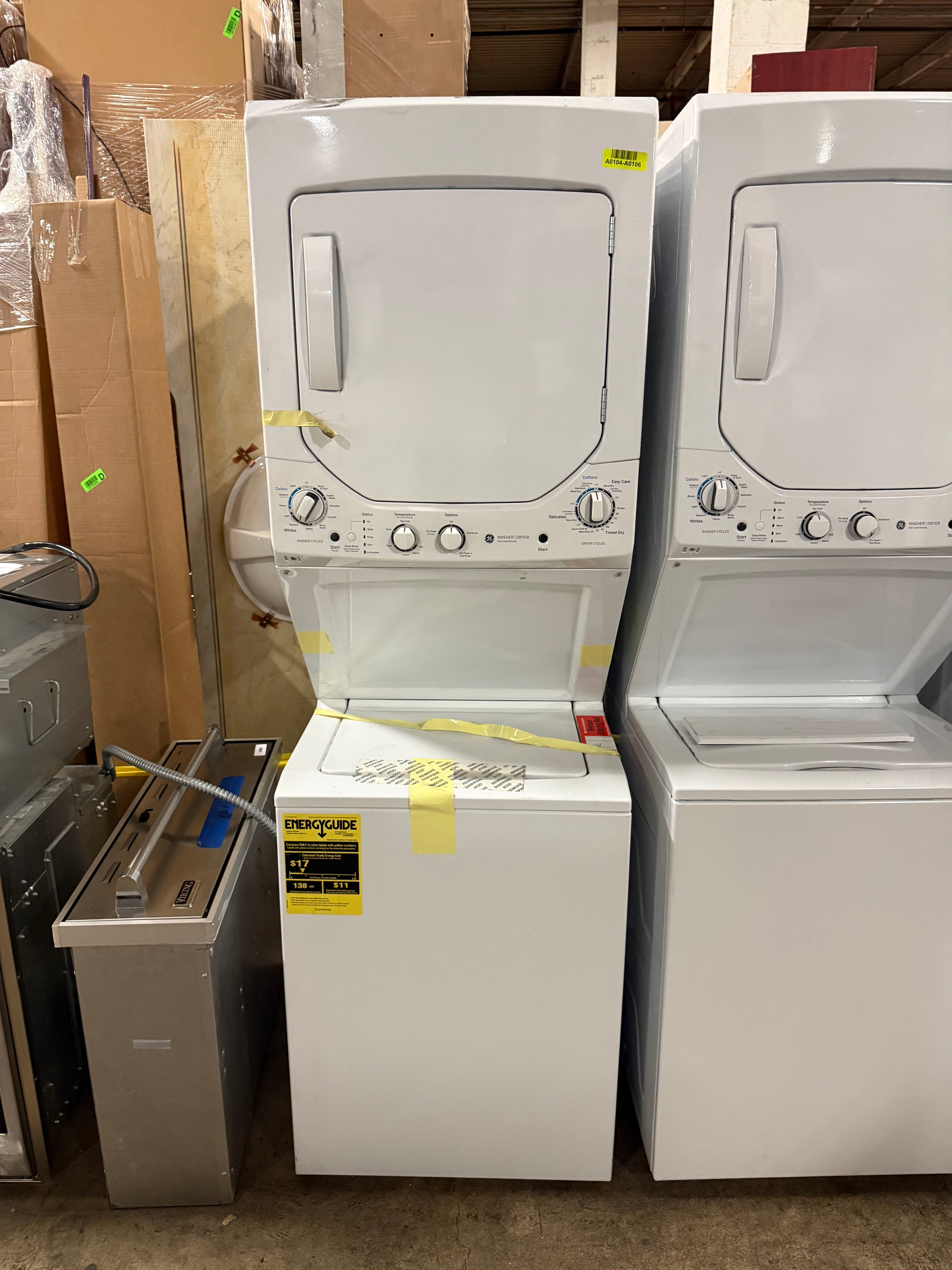 GE Spacemaker GUD24ESSMWW 24" White Electric Laundry Center