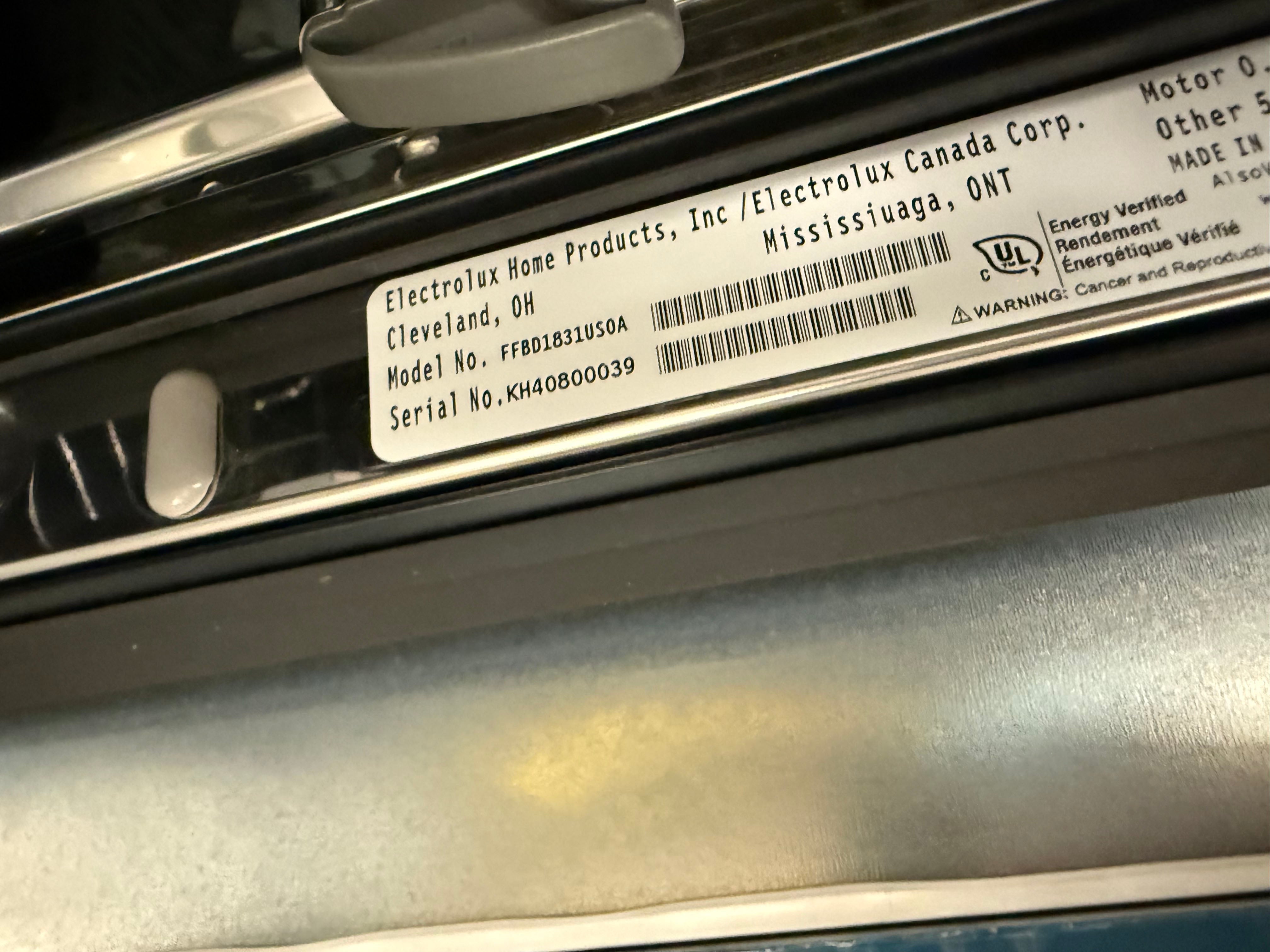 Frigidaire FFBD1831US 18" Stainless Steel Built-ln Dishwasher