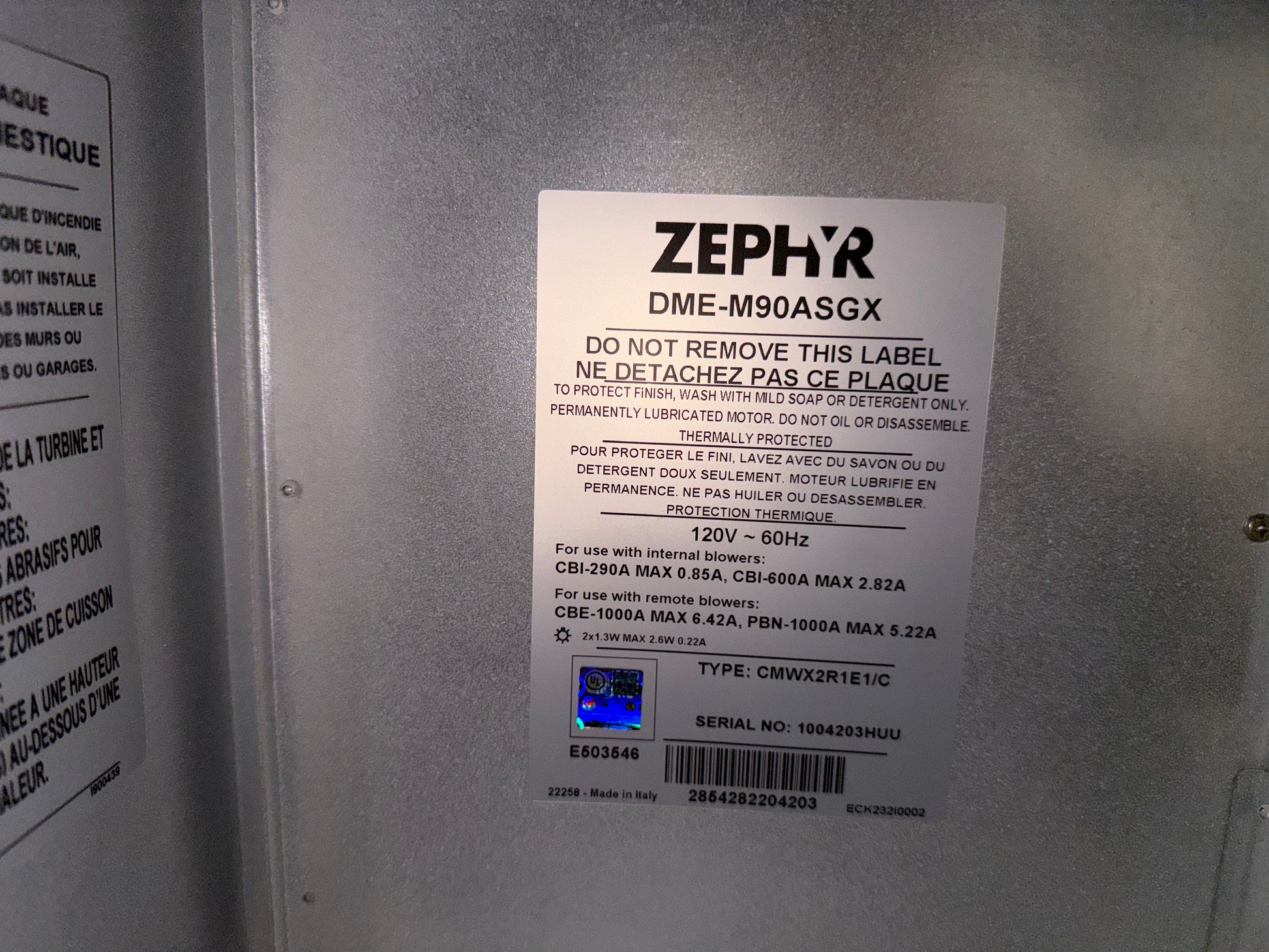 Zephyr DME-M9OASGX 36" Satin Gold Mesa Wall Mount Canopy Range Hood