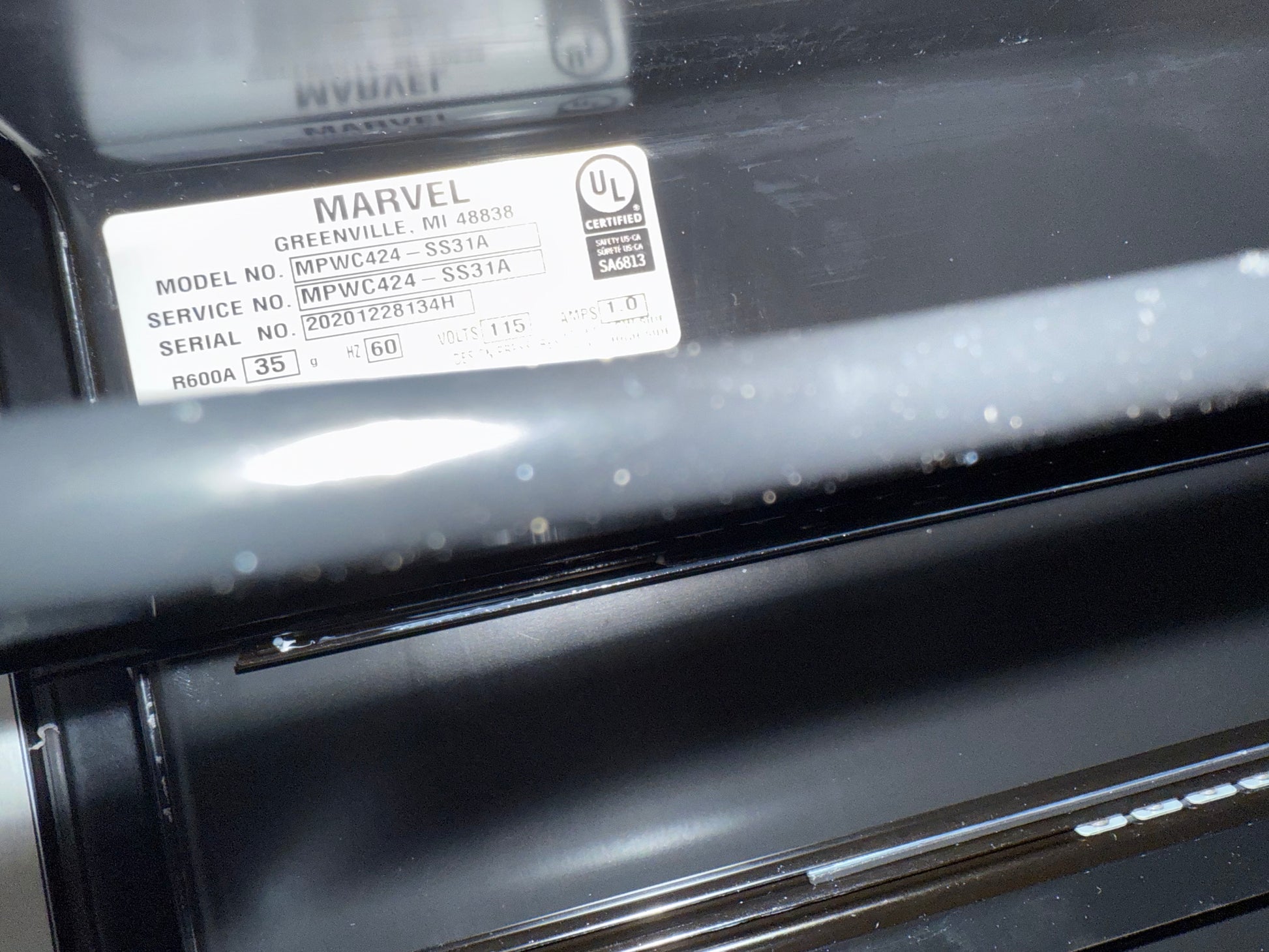 Marvel 24" Stainless Steel Undercounter Single Zone Wine Cooler