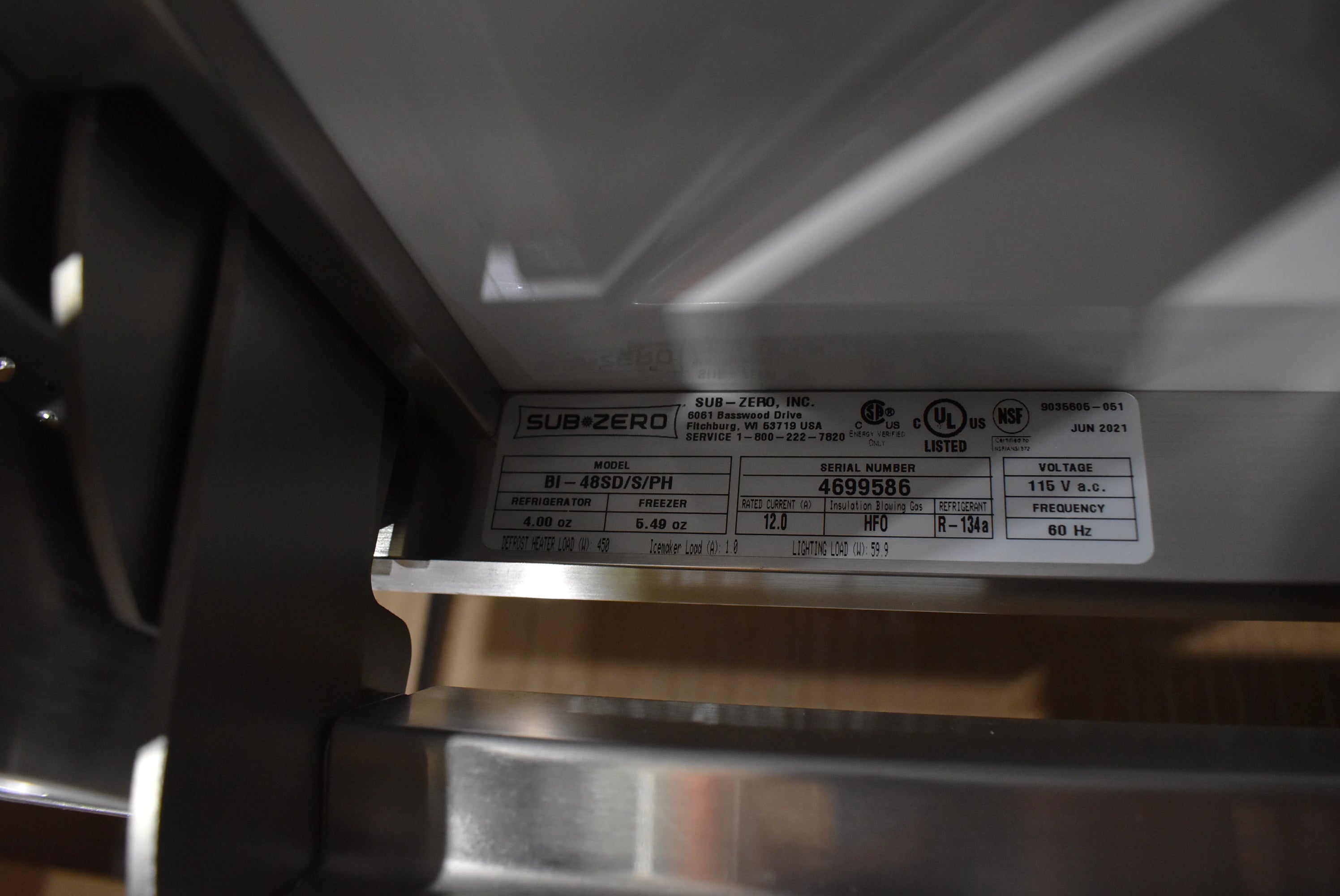 Sub-Zero BI-48SD/S/PH 48" Stainless Steel Side by Side Smart Refrigerator