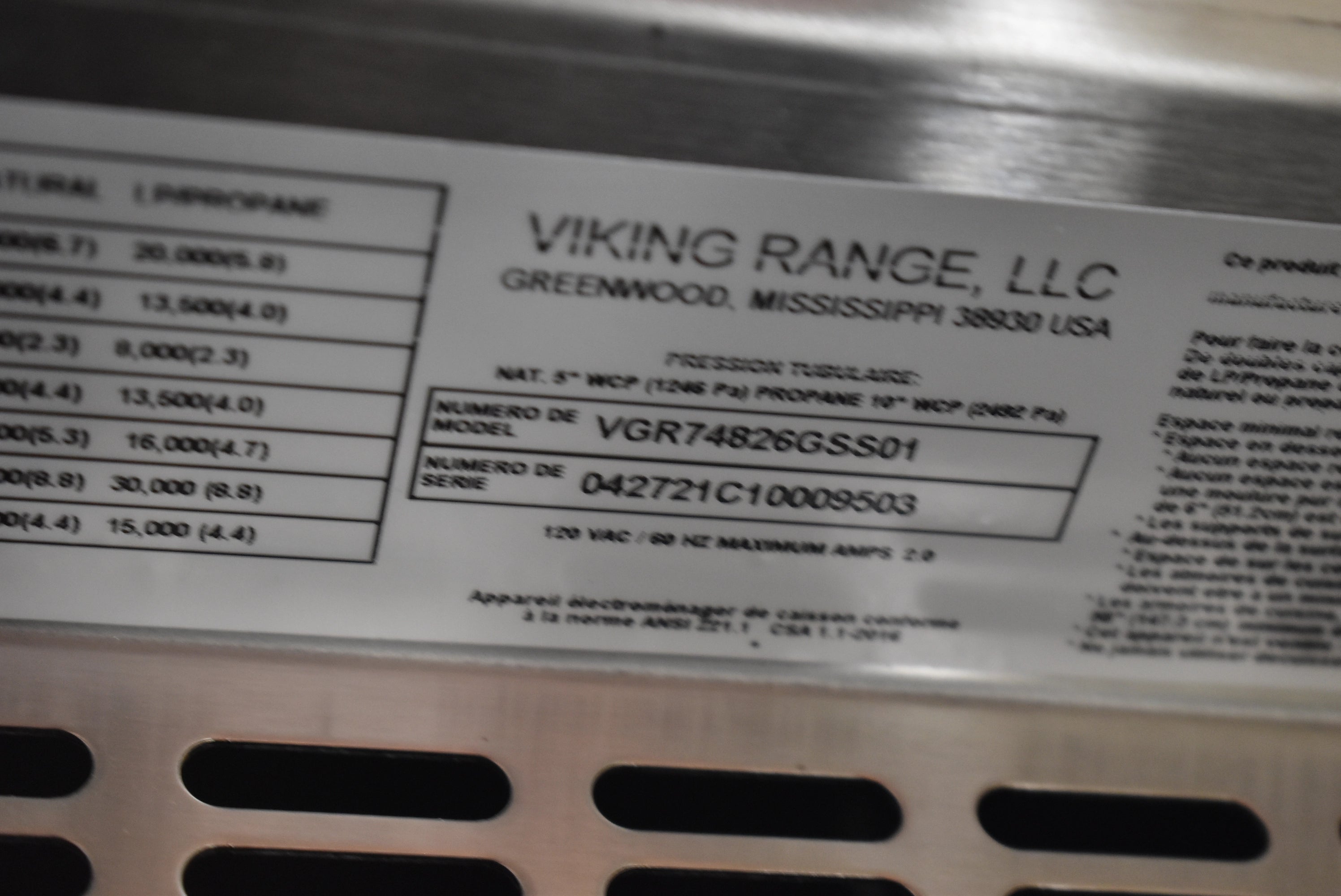 Viking 7 Series VGR74826GSS 48" Stainless Steel Freestanding Gas Range