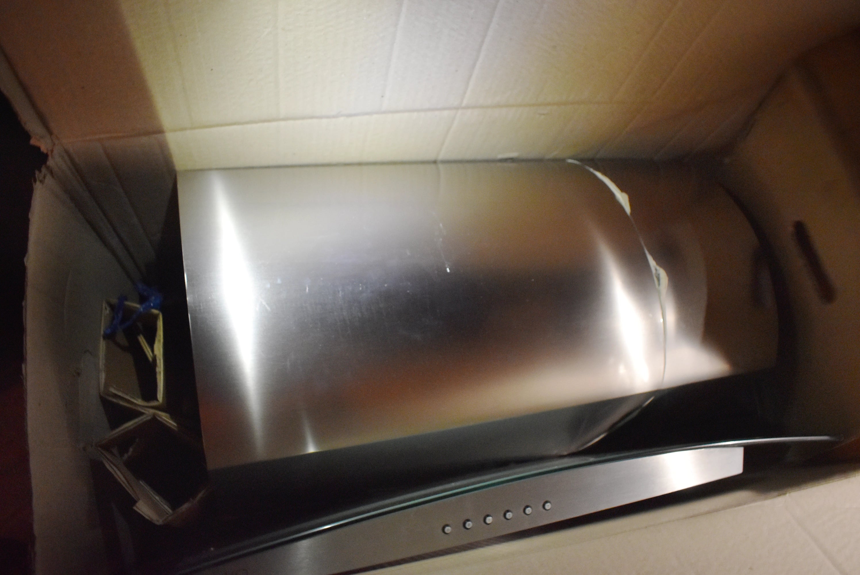 XO XOM30G 30" Stainless Steel Wall Mount Glass Canopy Chimney Hood