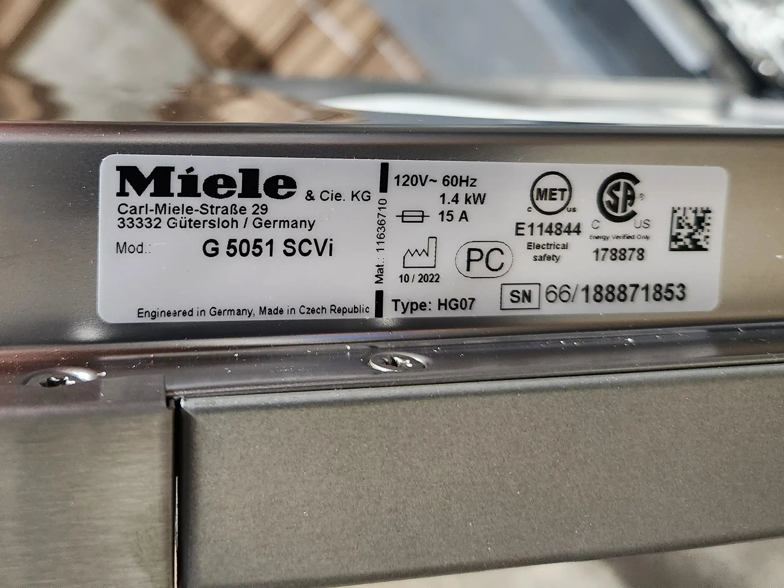 Miele G 5051 SCVi 24" Panel Ready Fully Integrated Dishwasher