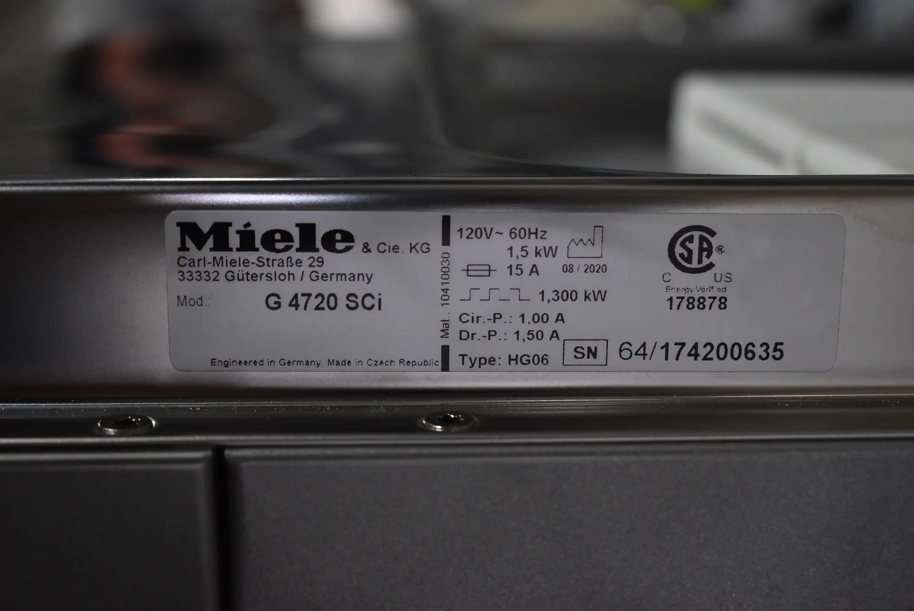 Miele G 4720 SCi 18" Panel Ready Full Console Dishwasher