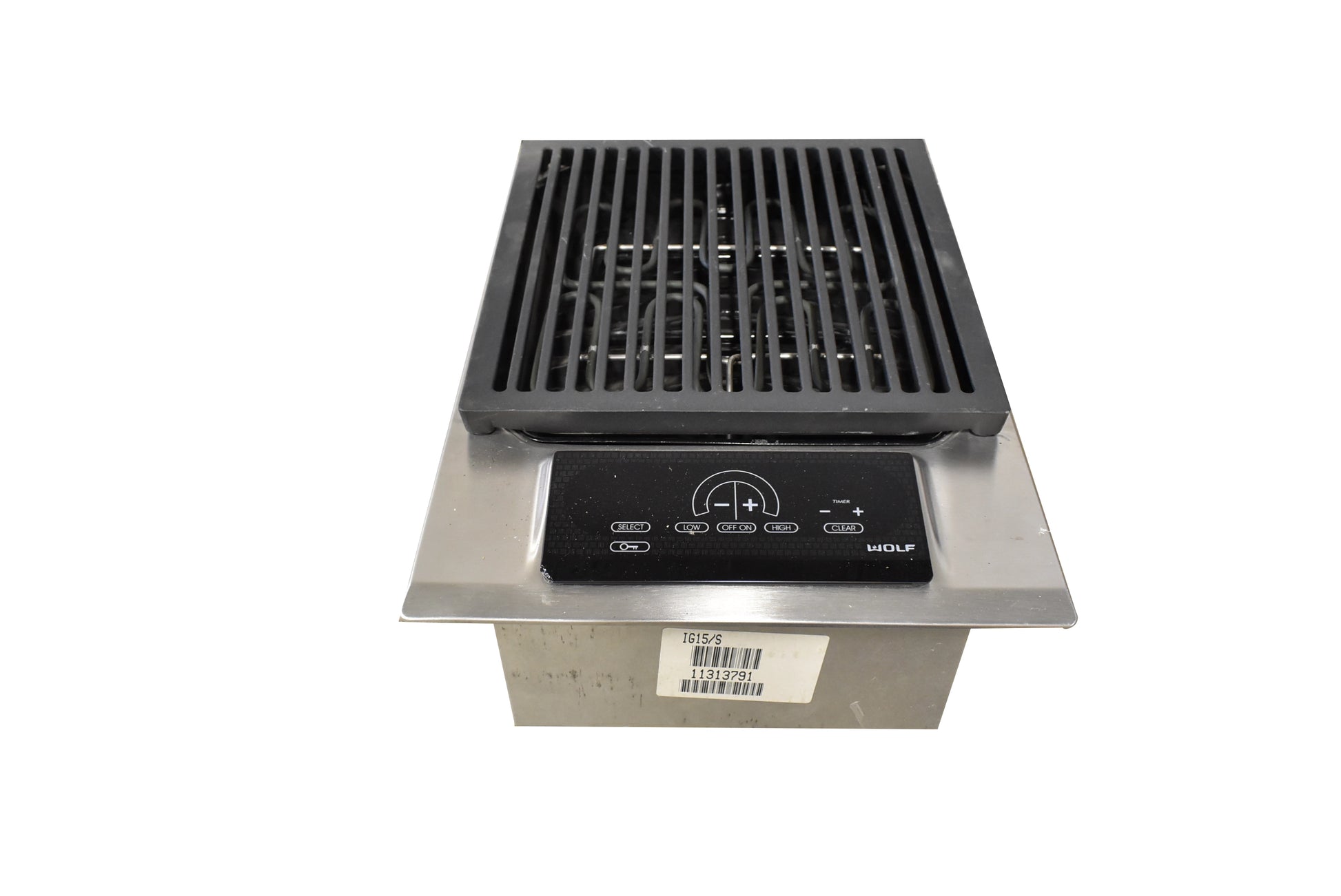 Wolf IG15/S 15" Stainless Steel Electric Grill Module, 2 Burner, Drop-In