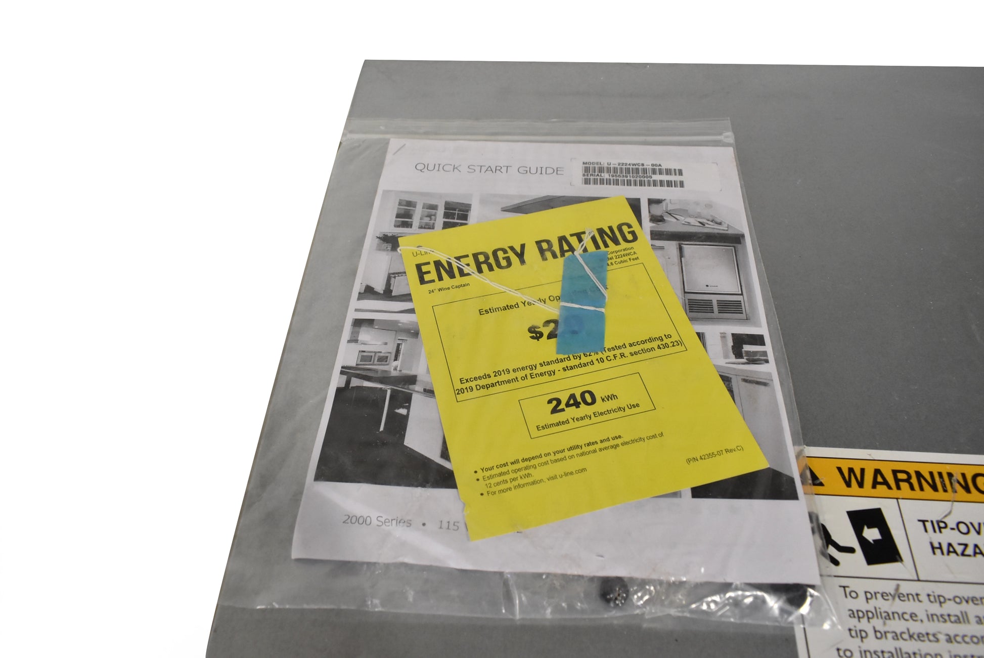 U-Line U2224WCS00A 24" Stainless Steel and Glass Door Built-In Wine Cooler