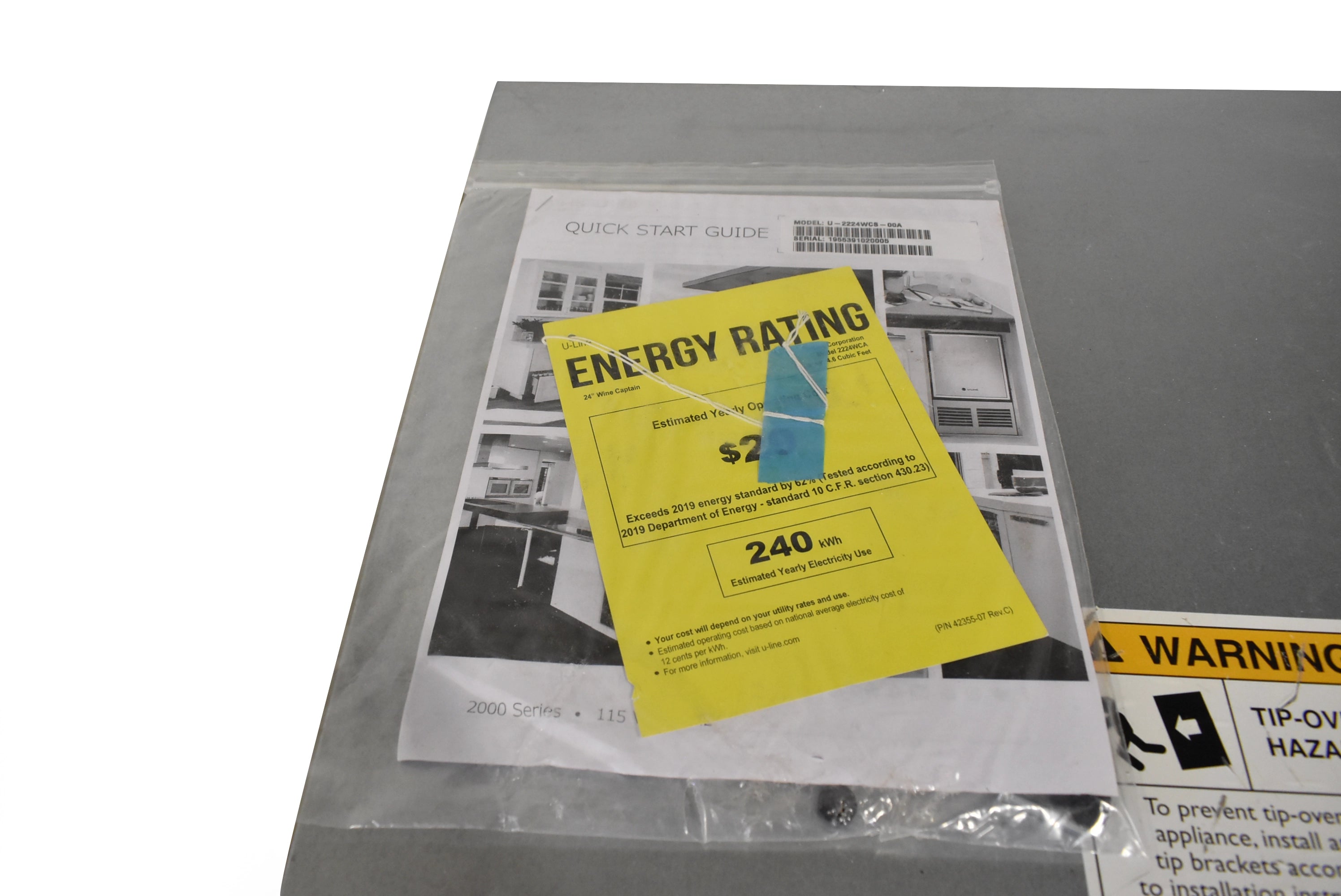 U-Line U2224WCS00A 24" Stainless Steel and Glass Door Built-In Wine Cooler