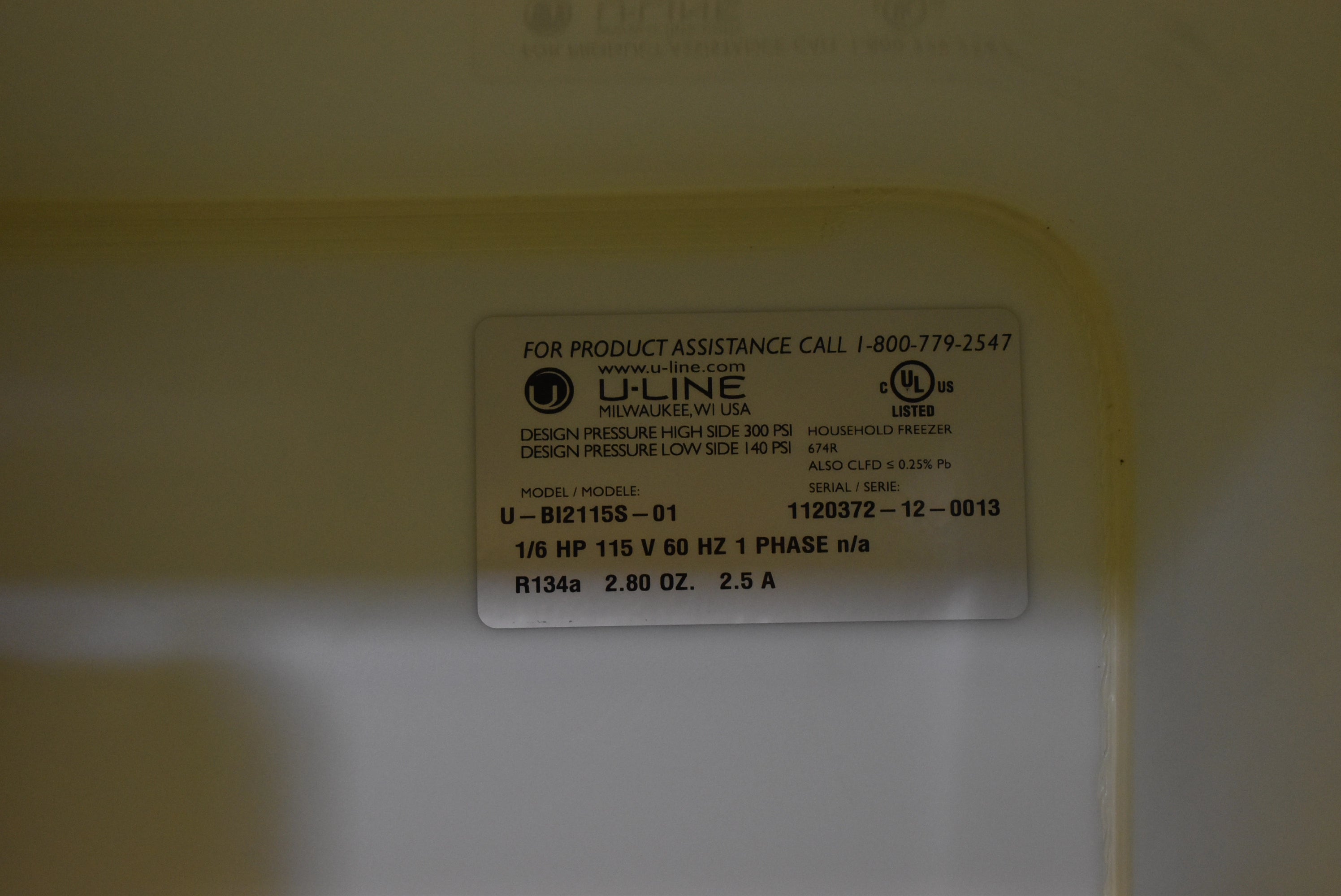 U-Line UBI2115S01 15" Stainless Steel Undercounter Crescent Cube Ice Maker