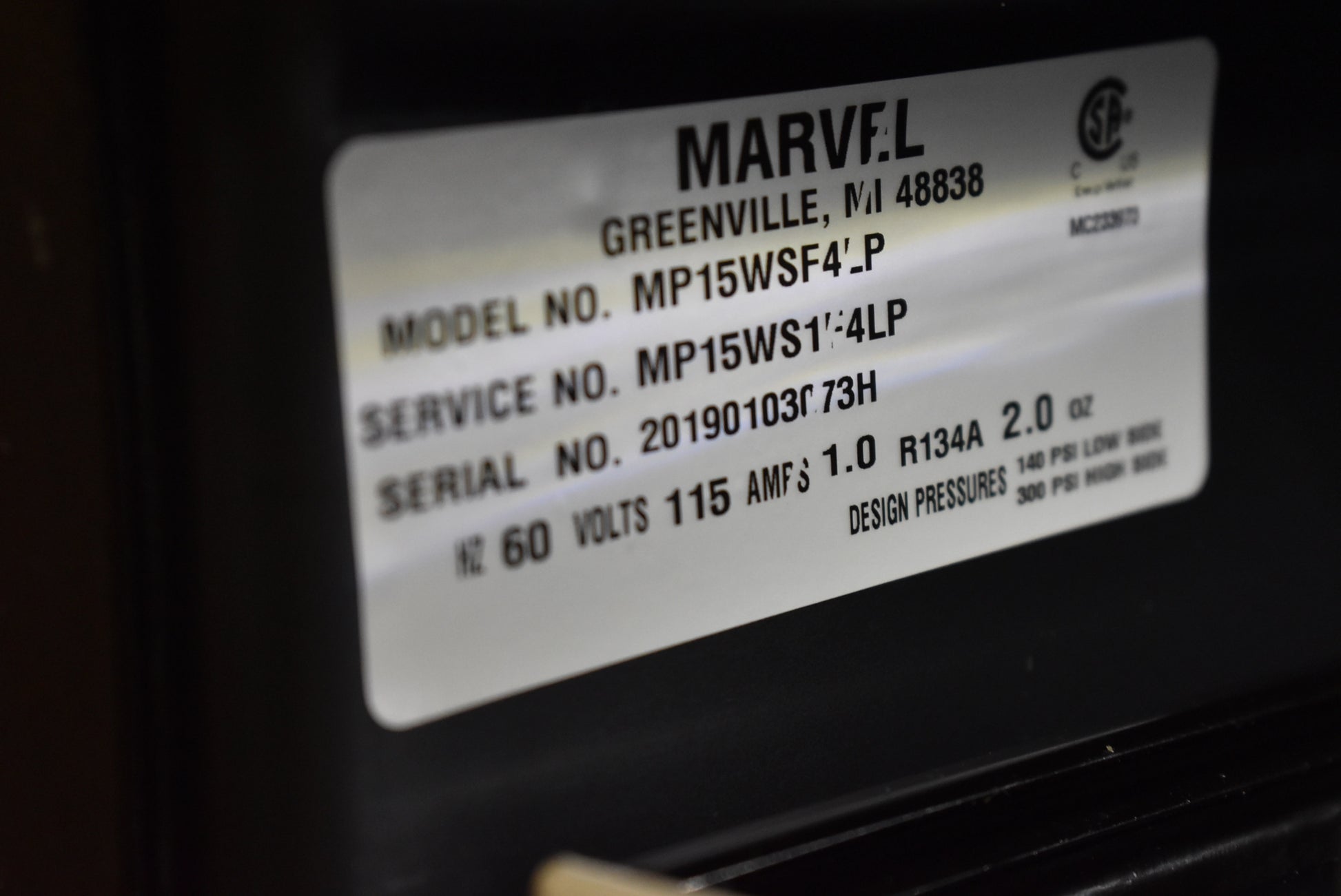 Marvel MP15WSF4LP 15" Panel Ready Glass Door Wine Cooler, Single Zone, 2019