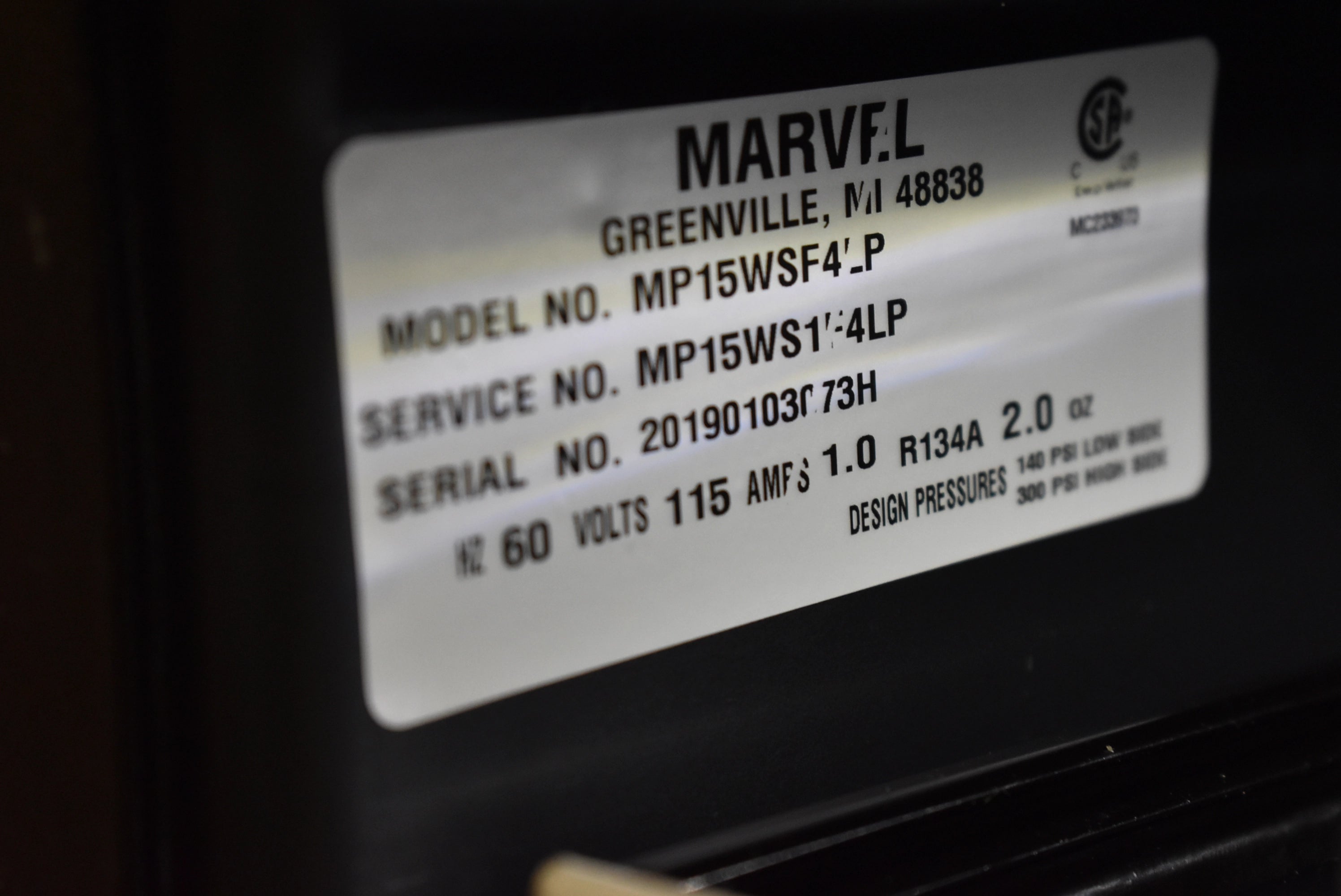 Marvel MP15WSF4LP 15" Panel Ready Glass Door Wine Cooler, Single Zone, 2019