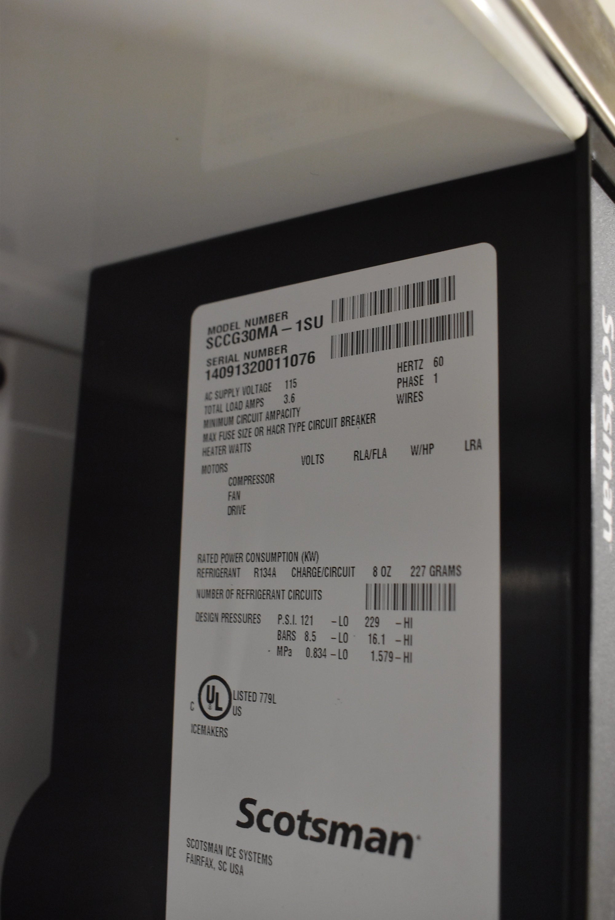 Scotsman SCCG30MA-1SU 15" Panel Ready Undercounter Gourmet Ice Maker