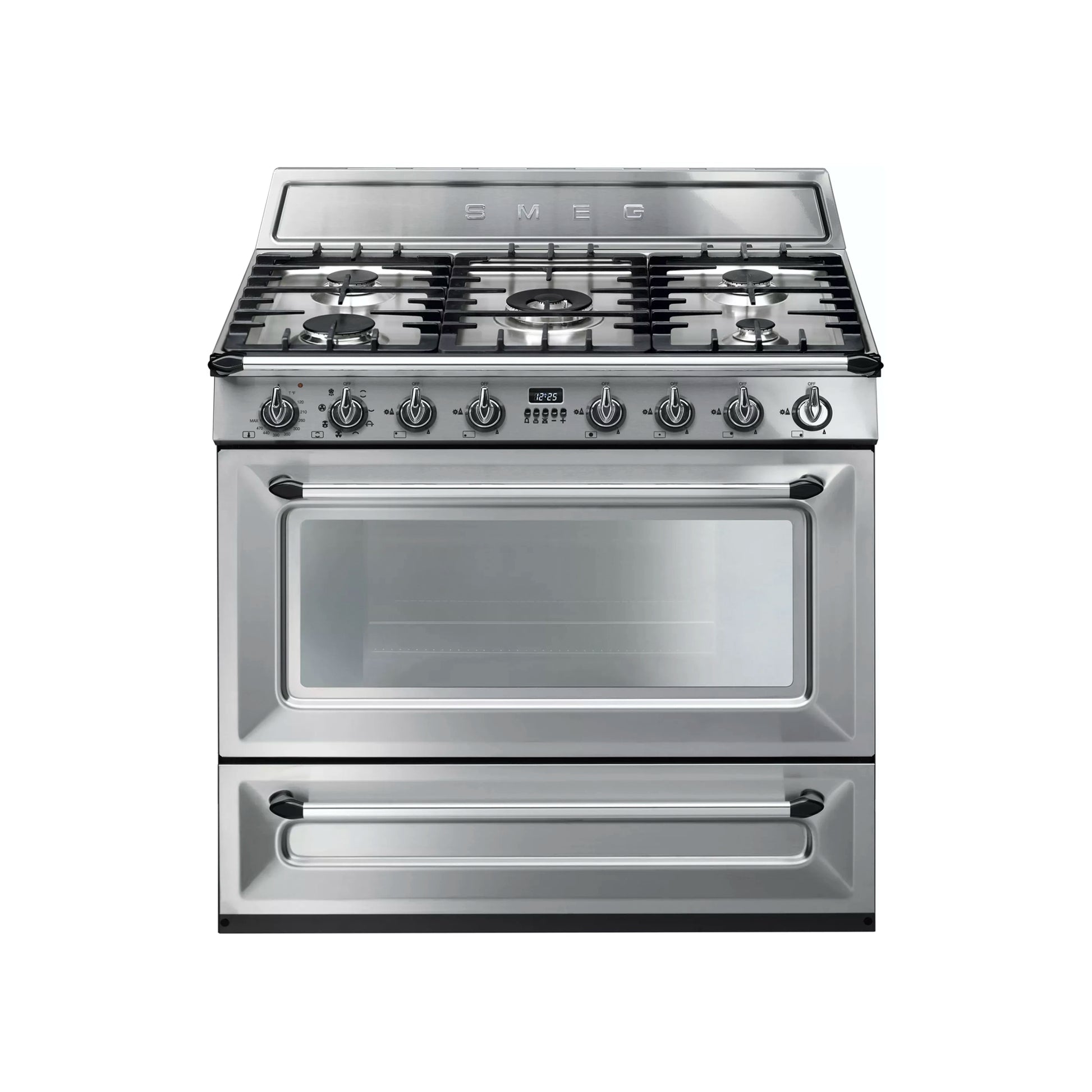 Smeg TRU90X 36" Stainless Steel Freestanding Dual Fuel Range