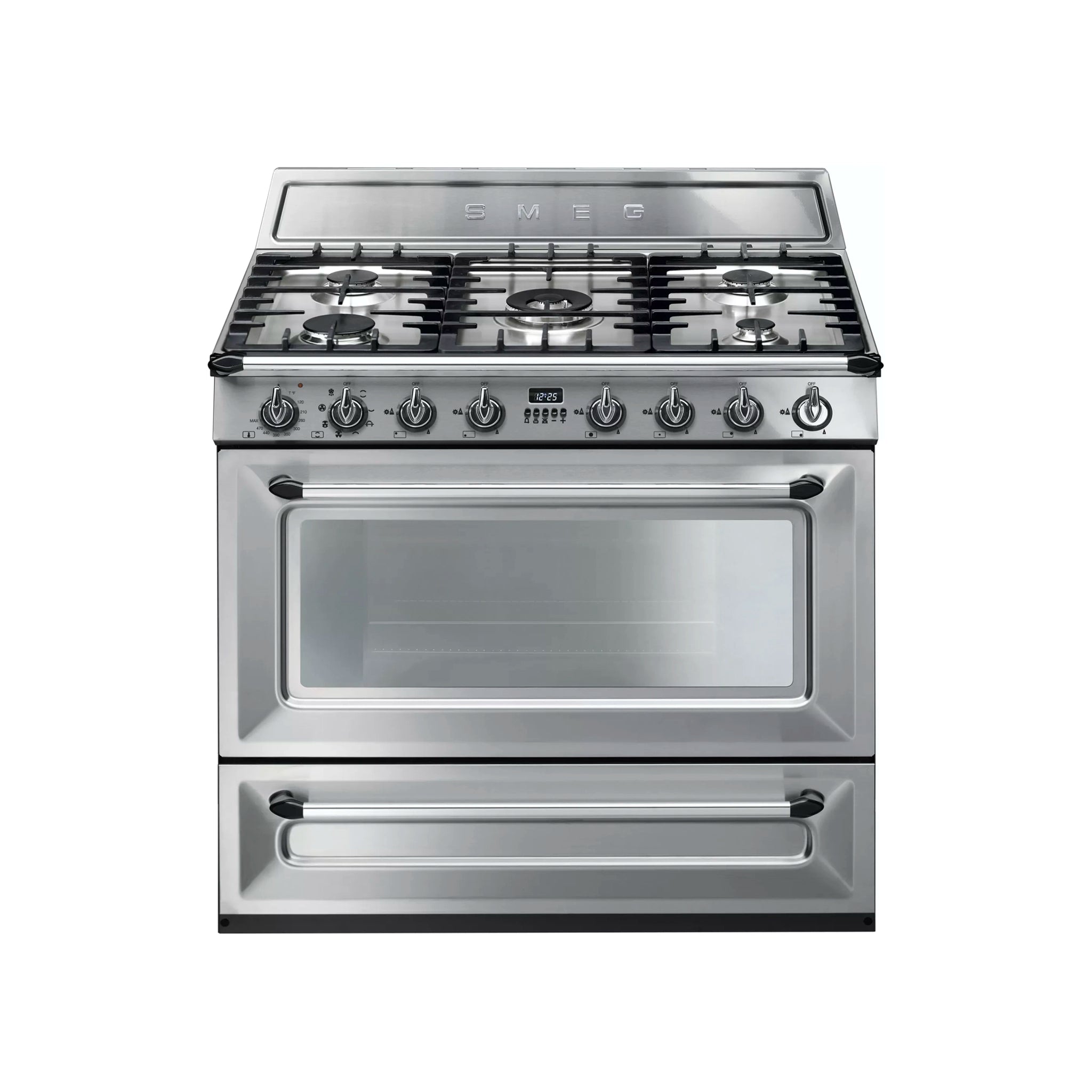 Smeg TRU90X 36" Stainless Steel Freestanding Dual Fuel Range