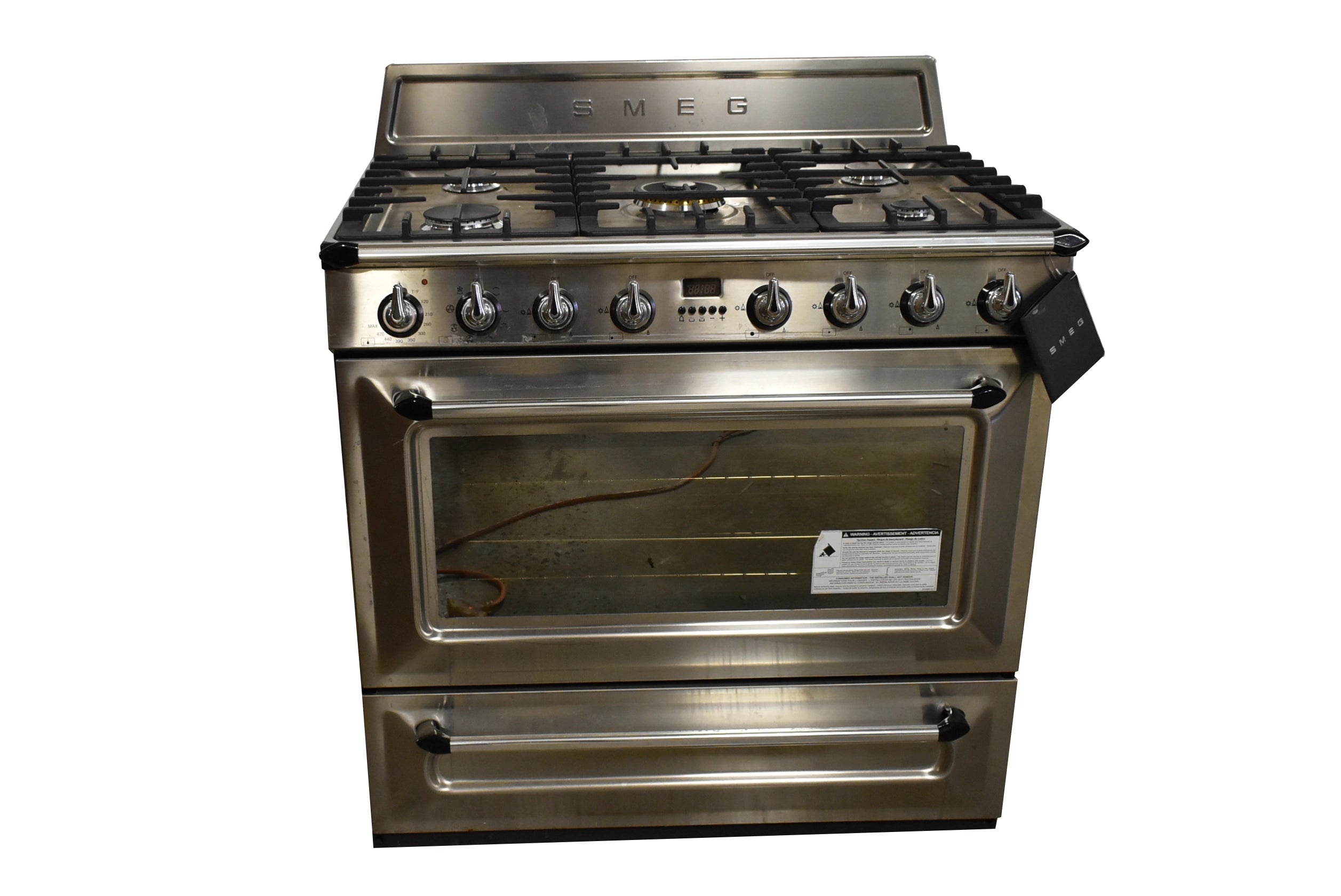 Smeg TRU90X 36" Stainless Steel Freestanding Dual Fuel Range