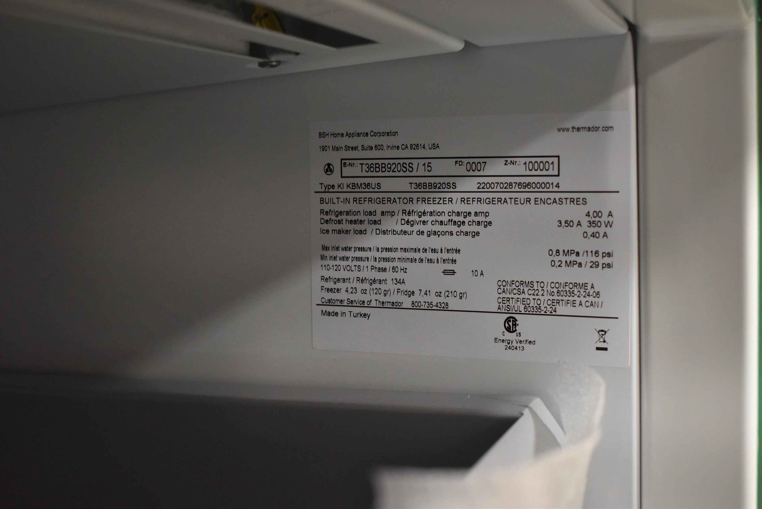 Thermador T36BB920SS 36" Stainless Steel Bottom Freezer Refrigerator