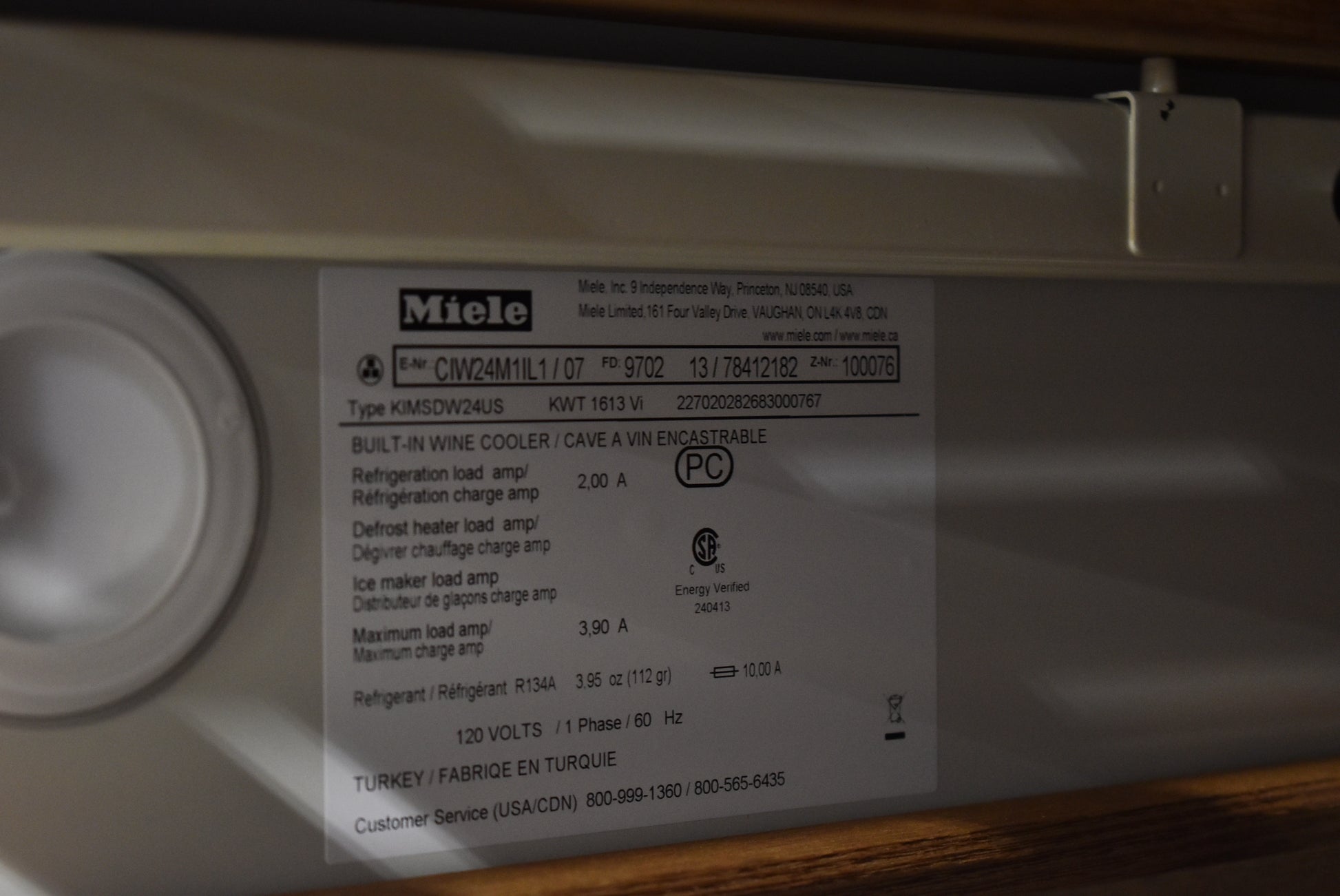 Miele KWT1613Vi 24" Stainless Steel and Glass Door Full Size Triple Zone Wine Cooler