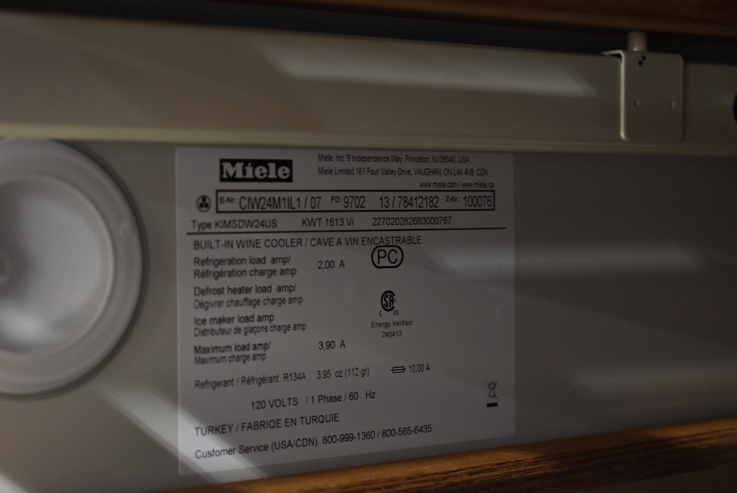 Miele KWT1613Vi 24" Stainless Steel and Glass Door Full Size Triple Zone Wine Cooler