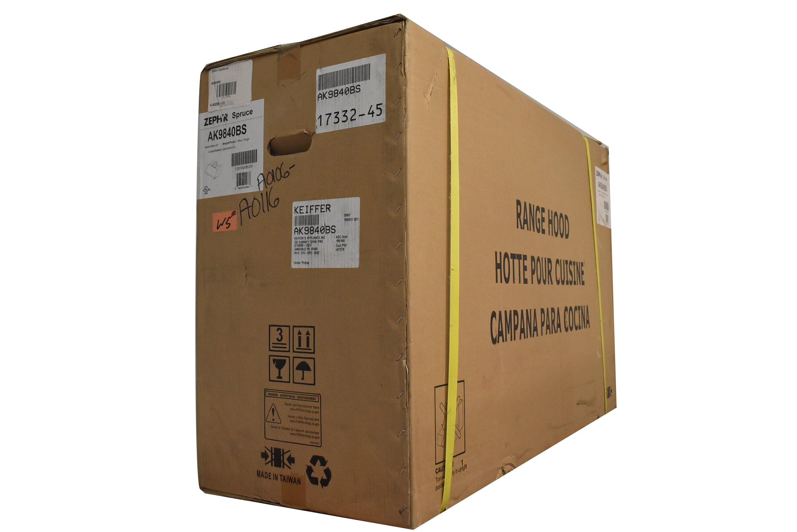 Zephyr AK9840BS 42" Stainless Steel Undercabinet Outdoor Insert Range Hood