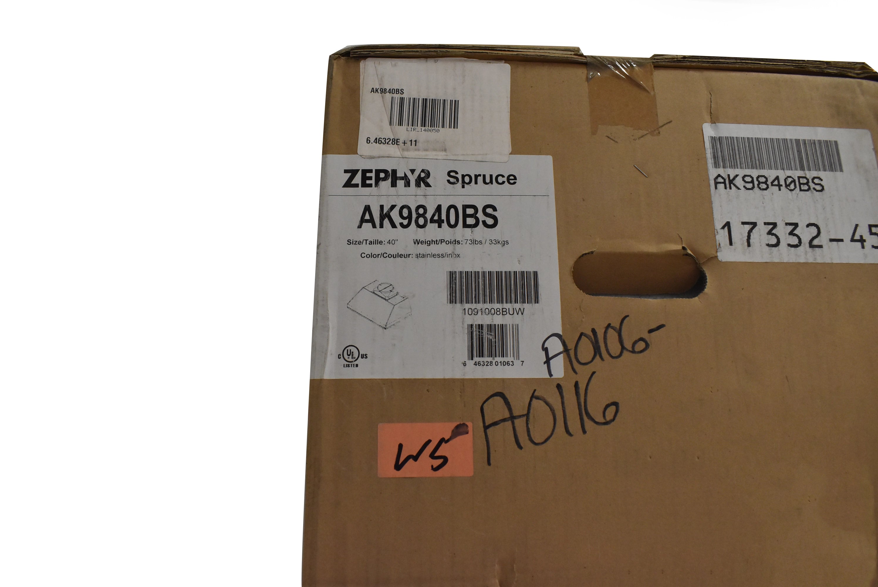 Zephyr AK9840BS 42" Stainless Steel Undercabinet Outdoor Insert Range Hood