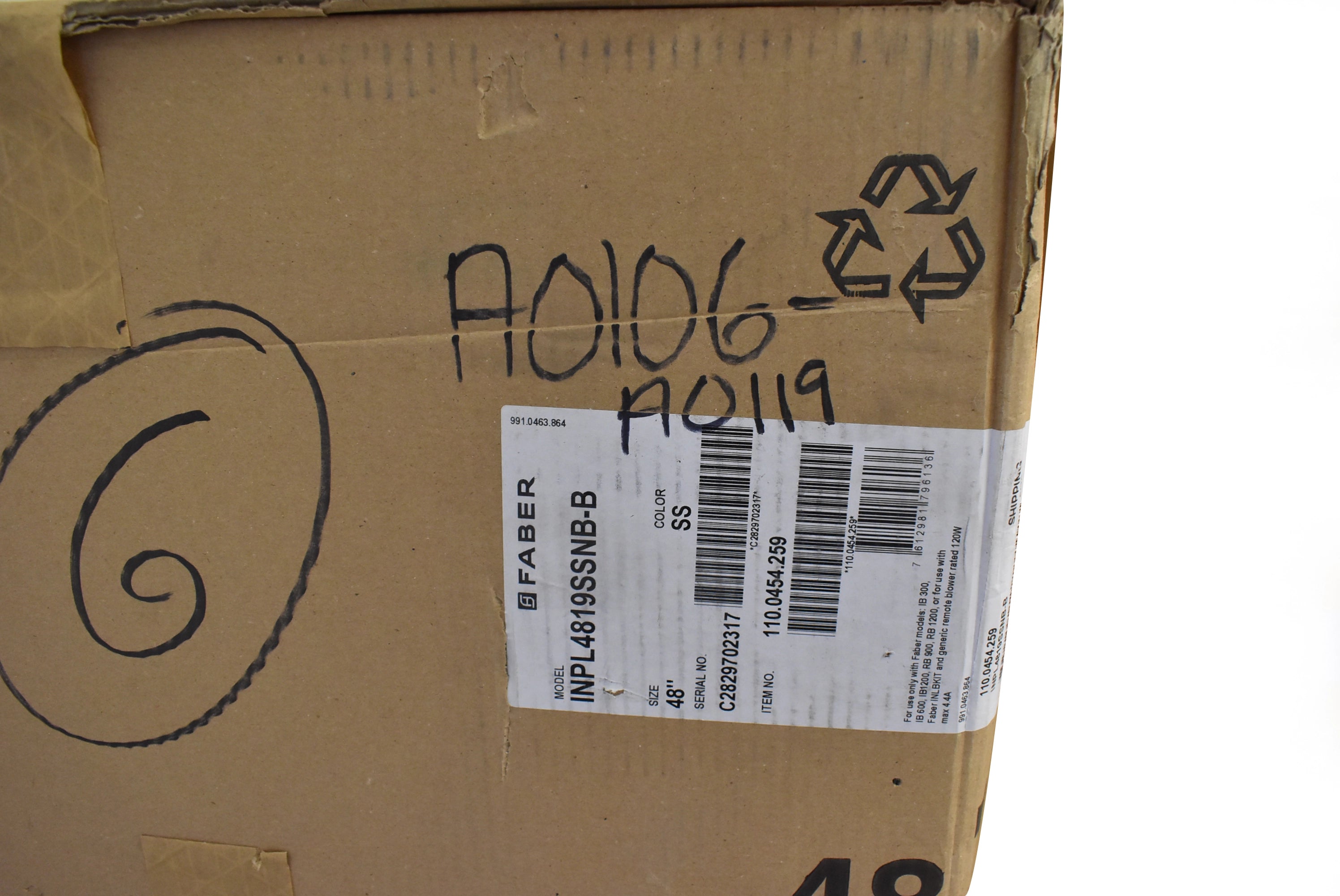 Faber INPL4819SSNB-B 48" Stainless Inca Pro Plus Range Hood Insert