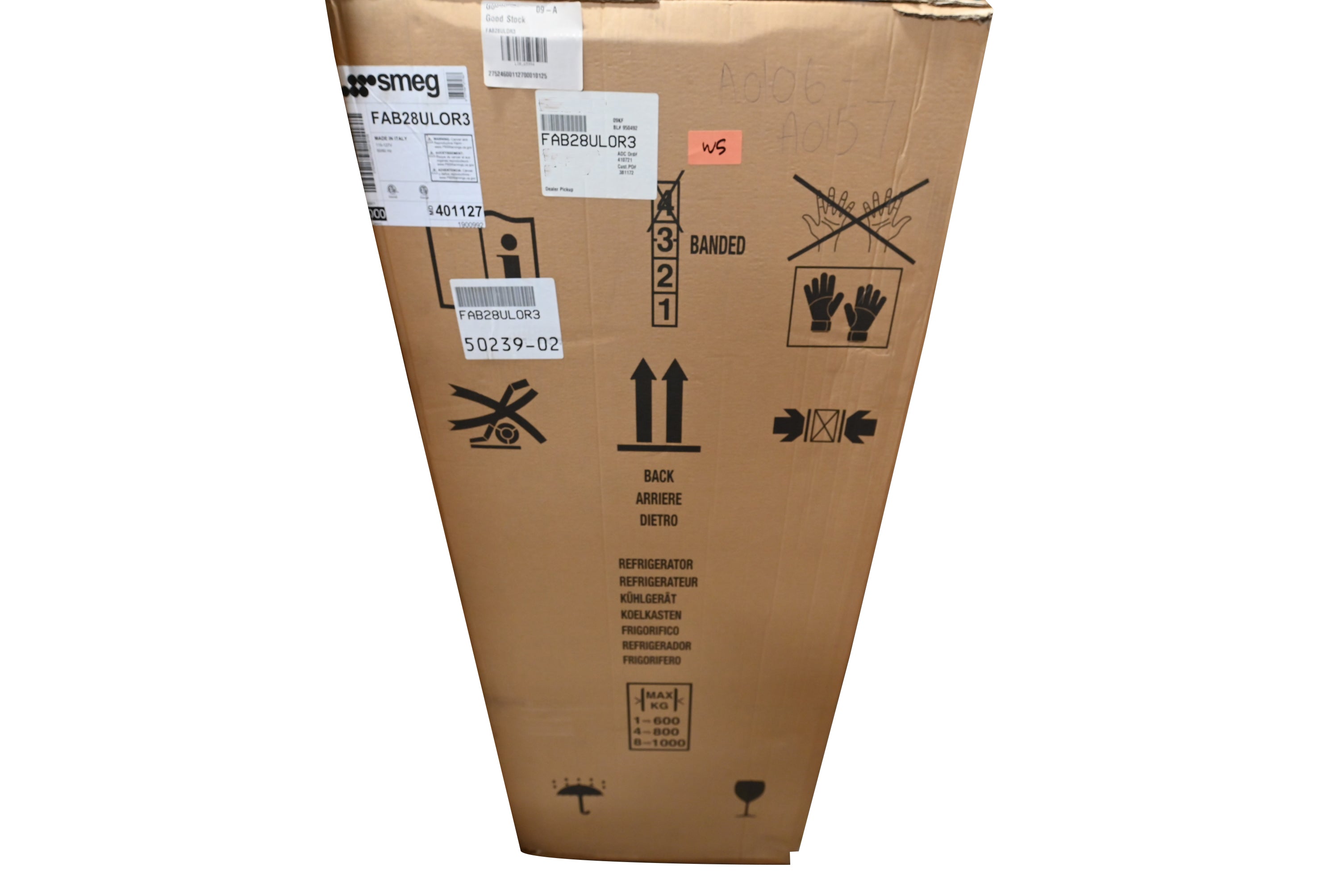 Smeg FAB28ULOR3 24" Orange Top Freezer Refrigerator